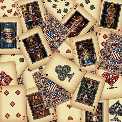 ASVP Shop ASVP Shop Trump Playing Cards - Family & Allies - Premium Collectors Deck Featuring Donald Trump, Melania, Ivanka, Elon Musk, J.D. Vance & The Jokers Biden & Kamala Harris - Perfect for Poker Nights
