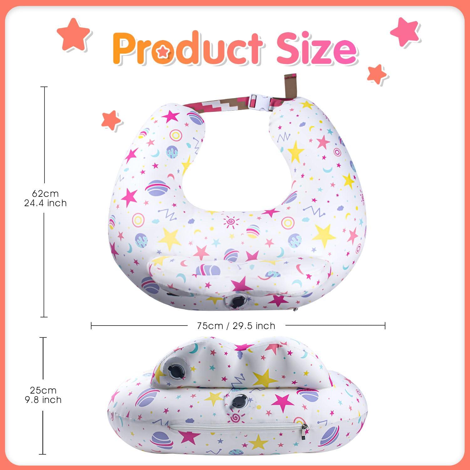 Portabuddy Portabuddy Inflatable Travel Nursing Pillow for Breastfeeding Breast Feeding Pillow for Mom & Baby Support, Removable Pure Cotton Cover, Adjustable Waist Strap, Newborn Essentials Must Haves