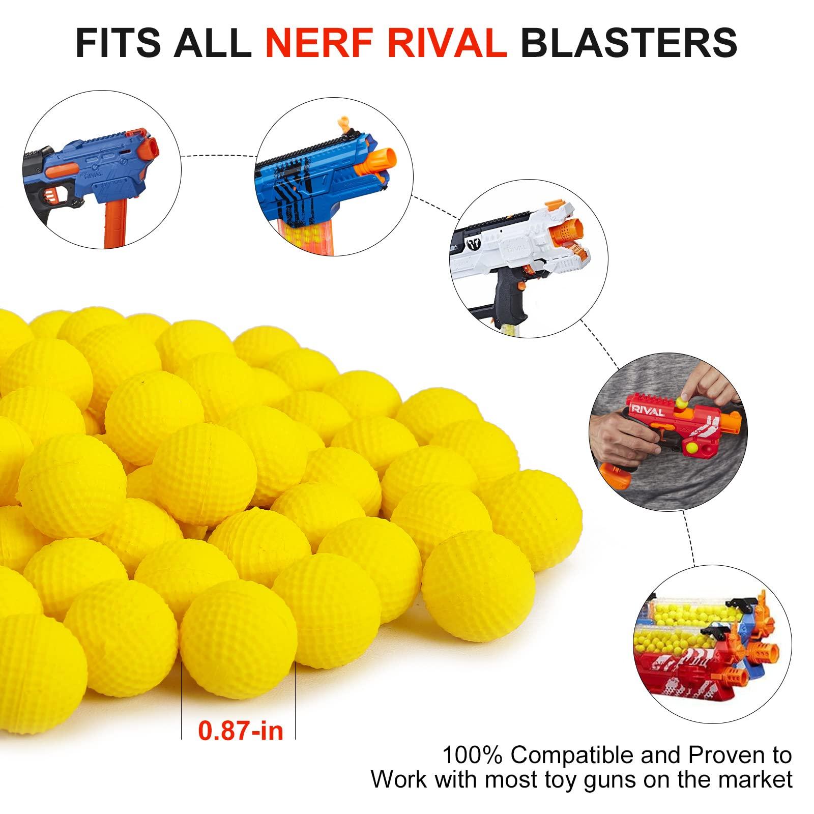 TiopLior 500 Rounds Refill Pack Balls Ammo Bulk Compatible with Nerf Rival Gun, TiopLior Yellow Foam Bullet Ball Replacement Refill Pack for Rival Blasters & Toy Blasters Gun(HIR, High-Impact Rounds)