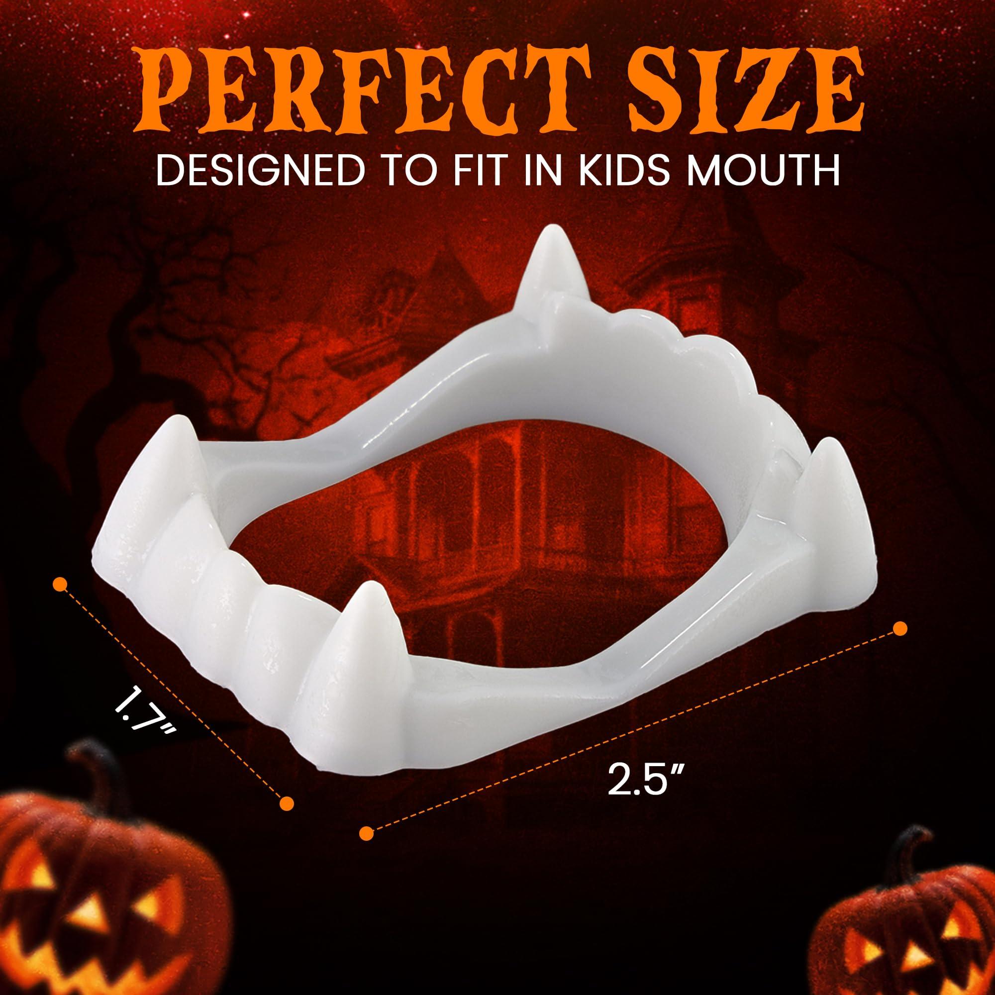 Srenta Srenta 144 Pack Vampire Teeth Kids Size - White Fake Vampire Teeth for Kids, Vampire Fangs for Kids Costume, Dress-Up, Pretend Play, Halloween Teeth for Halloween Party Favors