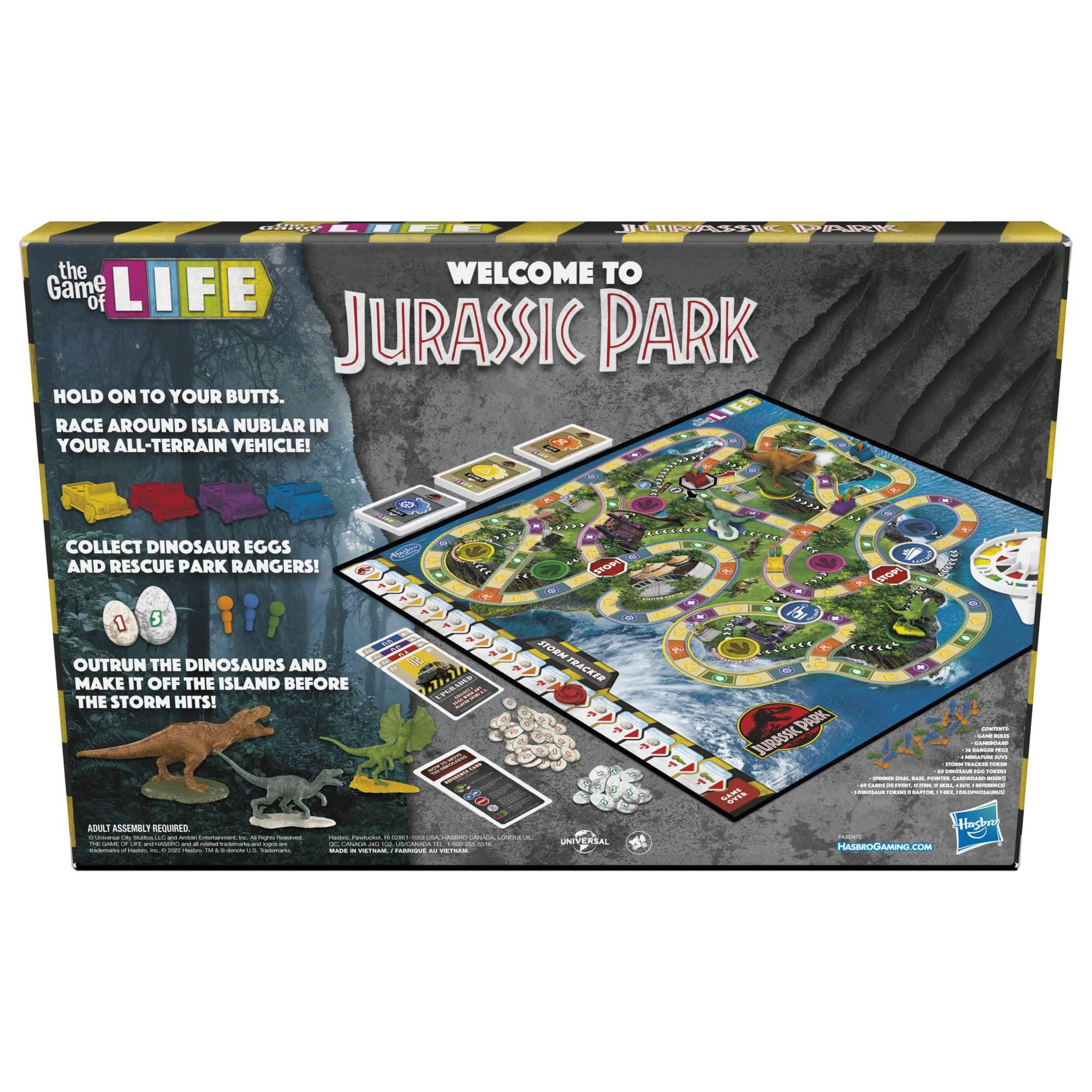Hasbro Gaming Hasbro Gaming The Game of Life Jurassic Park Edition, Family Board Game for Kids Ages 8 and Up, Inspired by The Original Hit Movie
