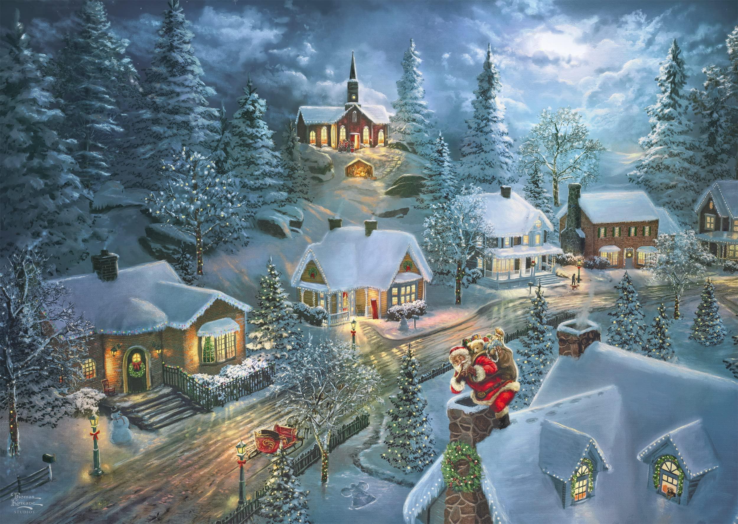 Schmidt Schmidt Spiele 57529 Thomas Kinkade Christmas Motif, Santas Silent Night, 1000 Pieces, Multi-Coloured