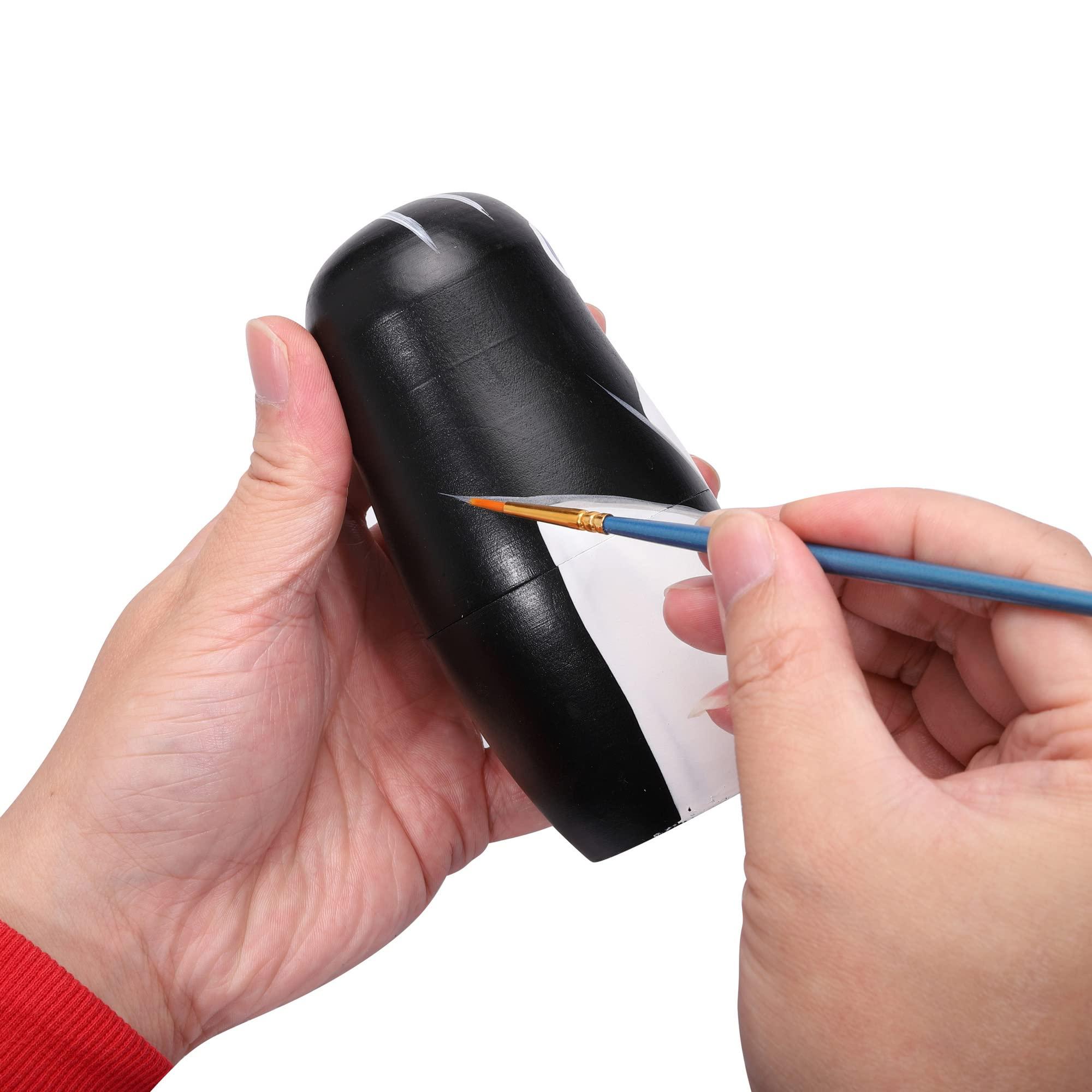 Yoption Yoption 7 Pieces Black Unpainted Nesting Dolls, Blank Russian Nesting Dolls Handmade DIY Create Your Own Matryoshka Nesting Dolls for Kids Boys Girls Paint Gift