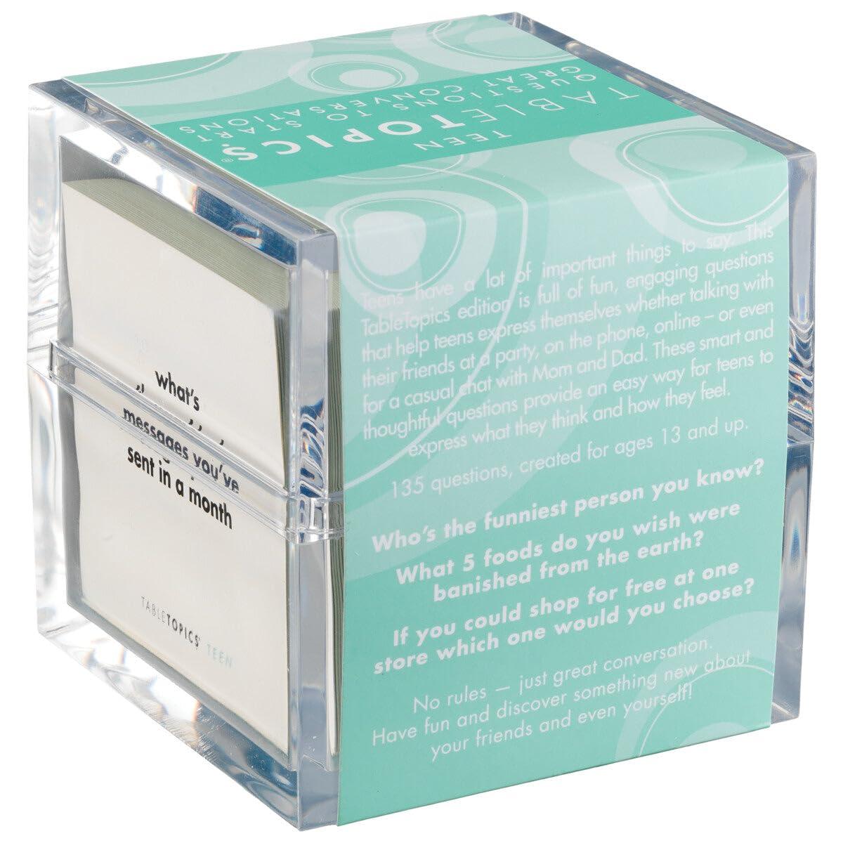 TableTopics TableTopics Teens Question Game - 135 Fun Questions for Friends Hanging Out, Teen Parties, and Family Teen Party- Fun Conversation Starter Cards