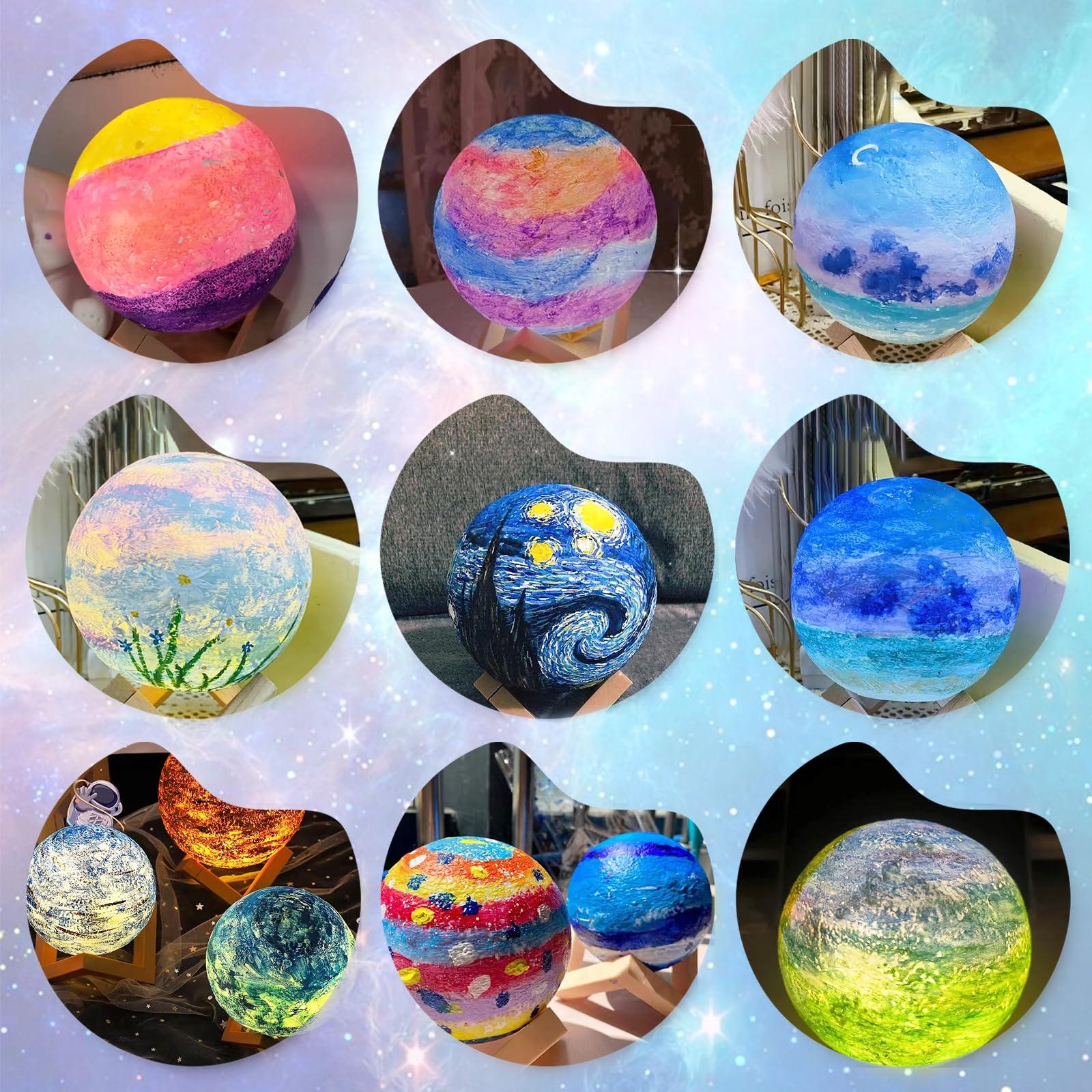 HAPMARS HAPMARS Paint Your Own Cat & Moon Lamp Kit 2pcs, DIY Geometric Cat Art Craft Painting Kits for Girls Boys Kid Age 4 5 6 7 8 9 10 11 12+, Art Supplies Creative Gifts for Birthday, Christmas, Party