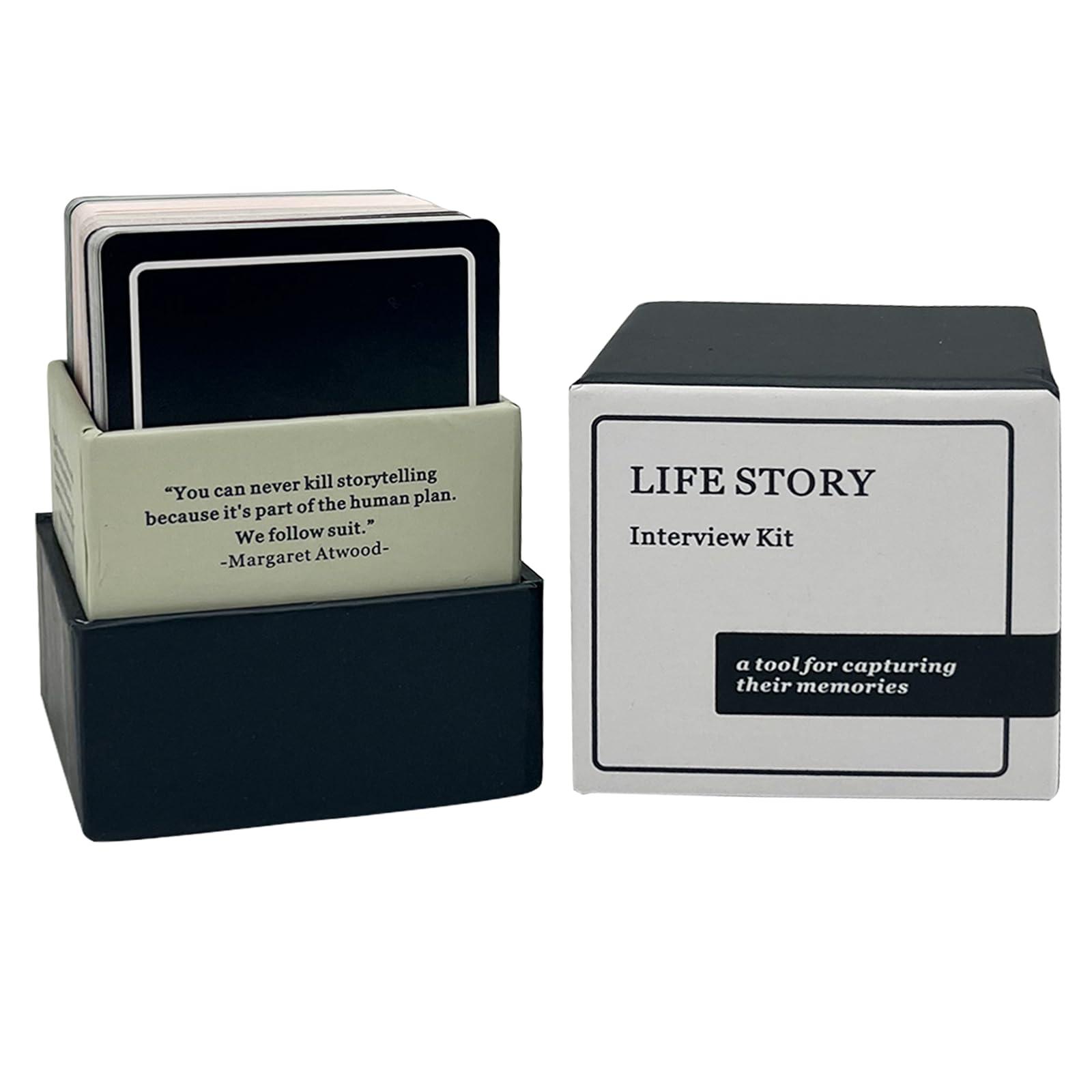 Light Of The City (150pc/1Set) Life Story Interview Kit Cards, Tales Life Story Interview Kit, Pictionary Game for Family, Get to Know Parents and Grandparents for Family Game Night with Curated Question Cards