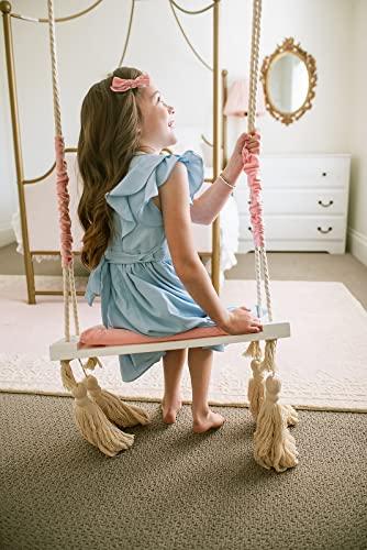 Krasivo Pink Baby Swing Set with Soft Cushion and Hardware