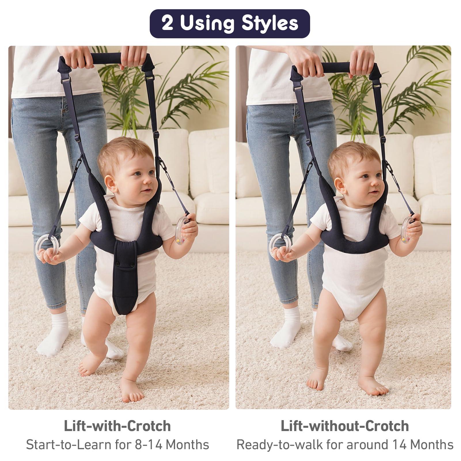 Ocanoiy Ocanoiy Baby Walking Helper, Handheld Baby Walking Harness, Infant Toddler Walker Assistant Belt, Baby Standing Support Help Baby Walk, Walking Assistance for Babies 8-16 Months (Dark Blue)