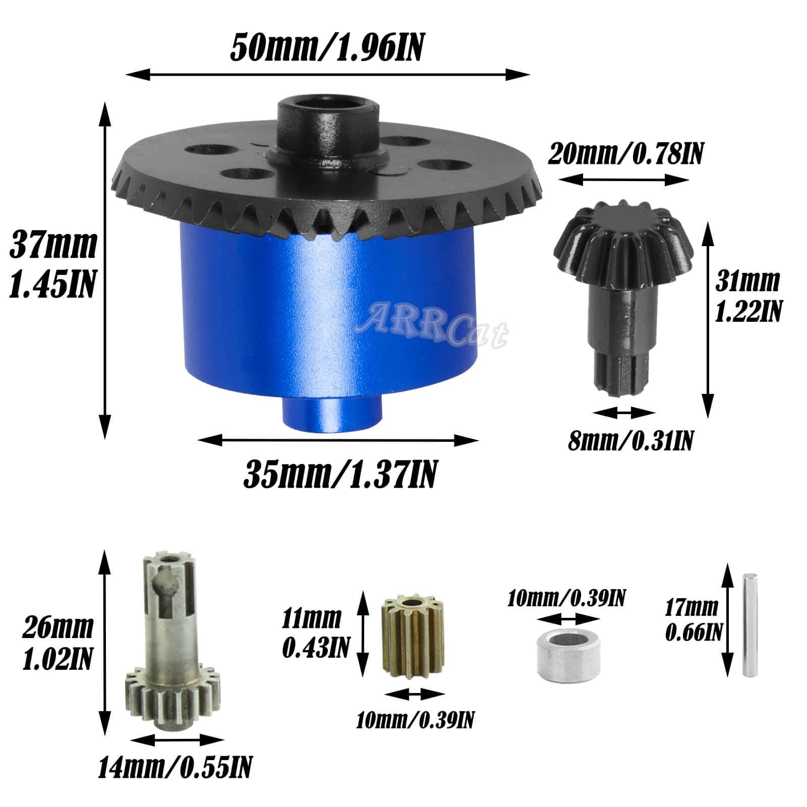 ARRCat Differential & 13T Main Gear Upgrades Part for Arrma 1/10 Granite 3S BLX Senton 3S BLX Big Rock 3S BLX,ARRCat Steel #45 Differential & 13T Main Gear Set,Navy Blue