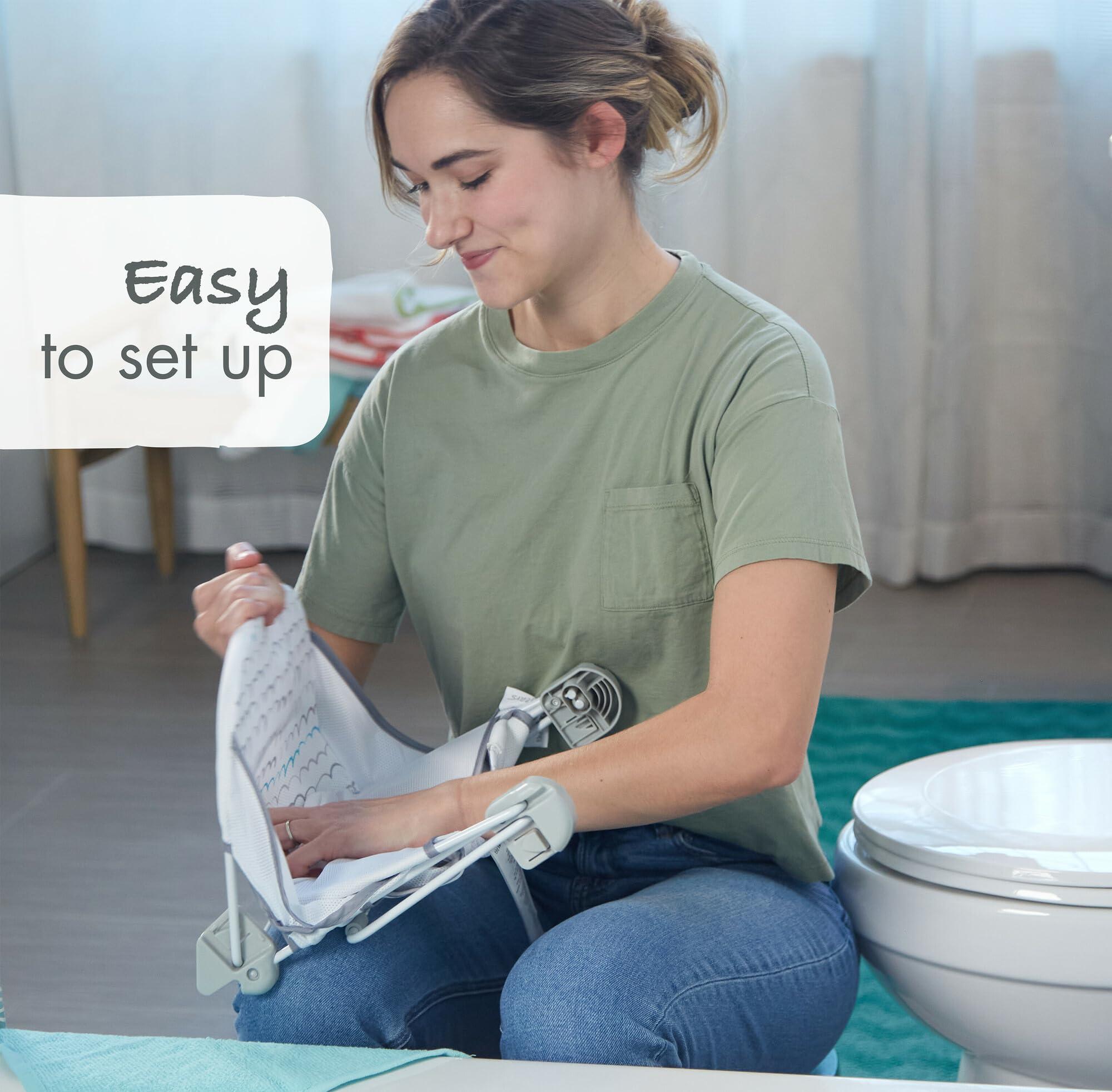 The First Years The First Years Sure Comfort Folding Baby Bather - Baby to Toddler Bath Tub - No-Slip Seat - for Sink or Tub Use