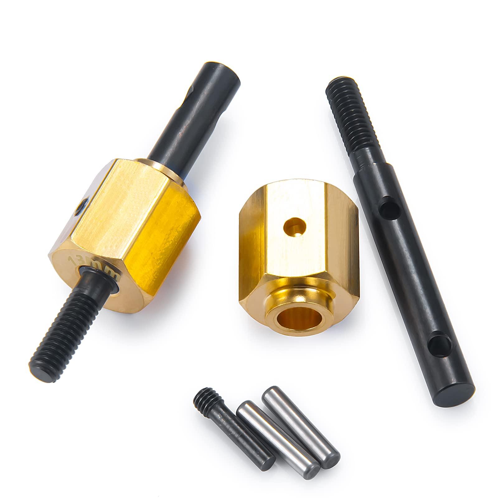MORLORDY MORLORDY RC Portal Drive Stub Axle 13mm Extension Brass Hex Adaptor Set for 1/10 Scale RC Crawler Car SCX10 III AXI03007 JLU AXI030068 Gladiator AXI03027 Base Camp Upgrades
