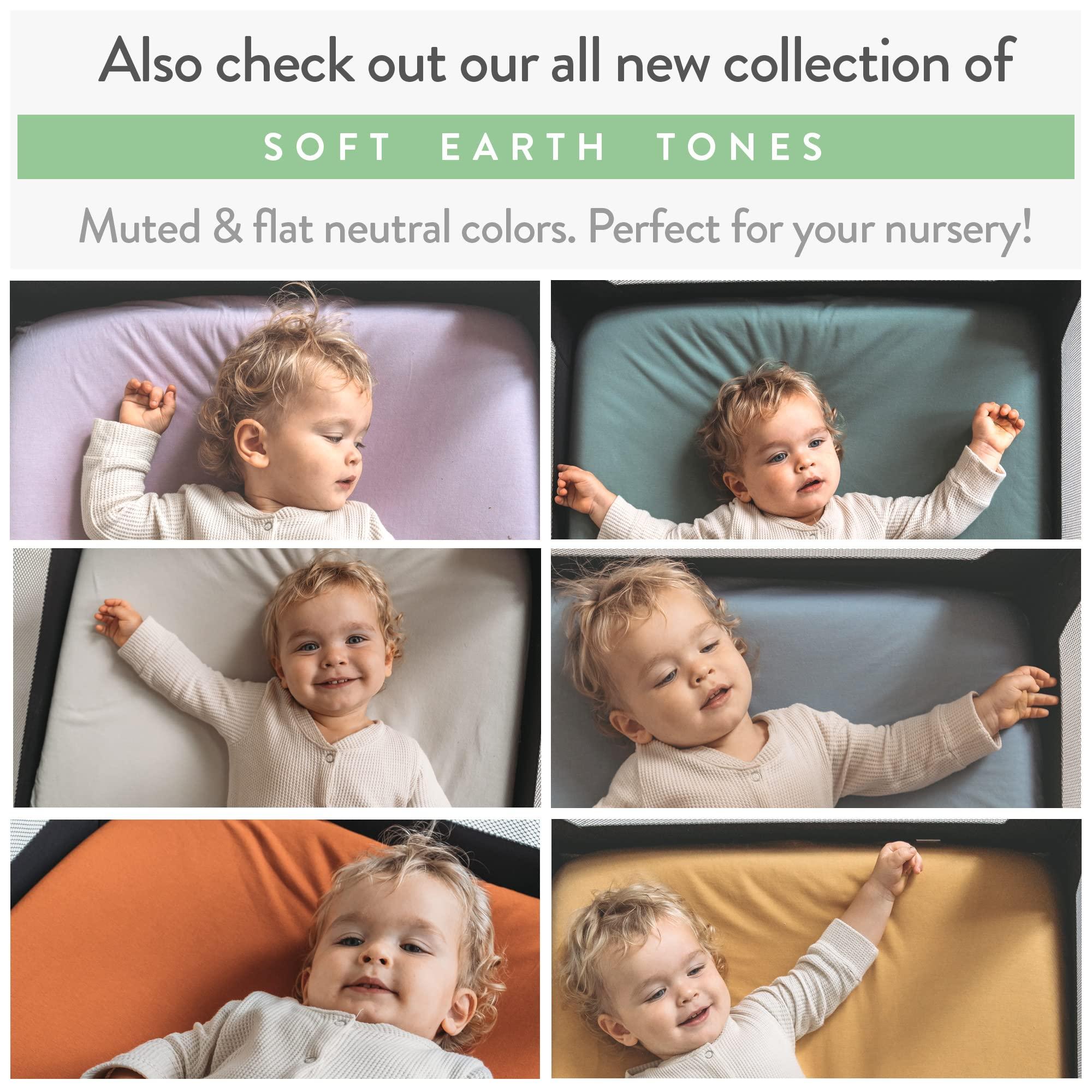 Joey + Joan Pack and Play Sheets Fitted Compatible with Graco Pack n Play Playard Crib and Other 27 x 39 Inch Playpen Mattress Snuggly Soft 100% Jersey Cotton 2 Pack Play Yard Sheet Set for Boys & Girls