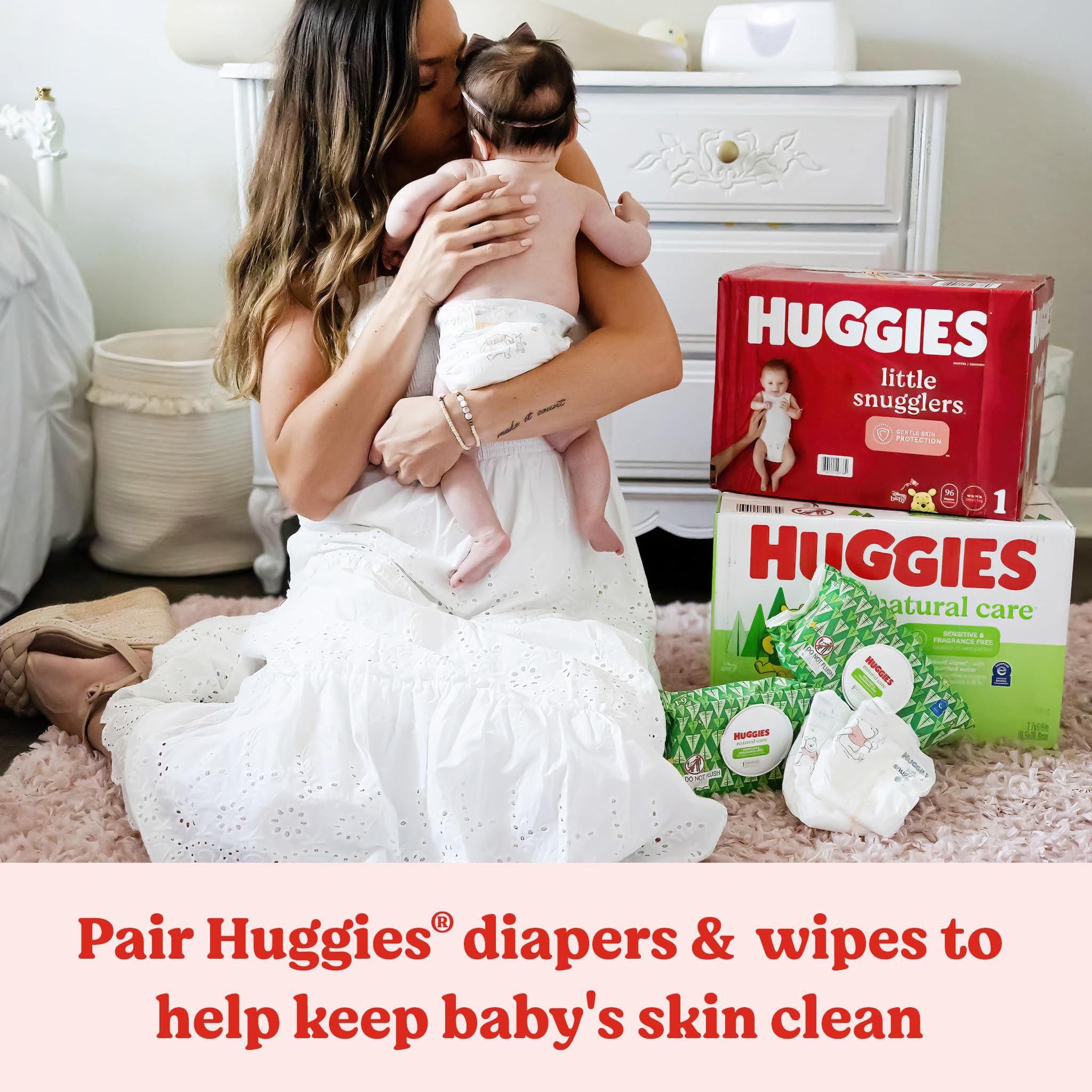 HUGGIES Huggies Natural Care Sensitive Baby Wipes, Unscented, Hypoallergenic, 6 Flip-Top Packs (288 Wipes Total)