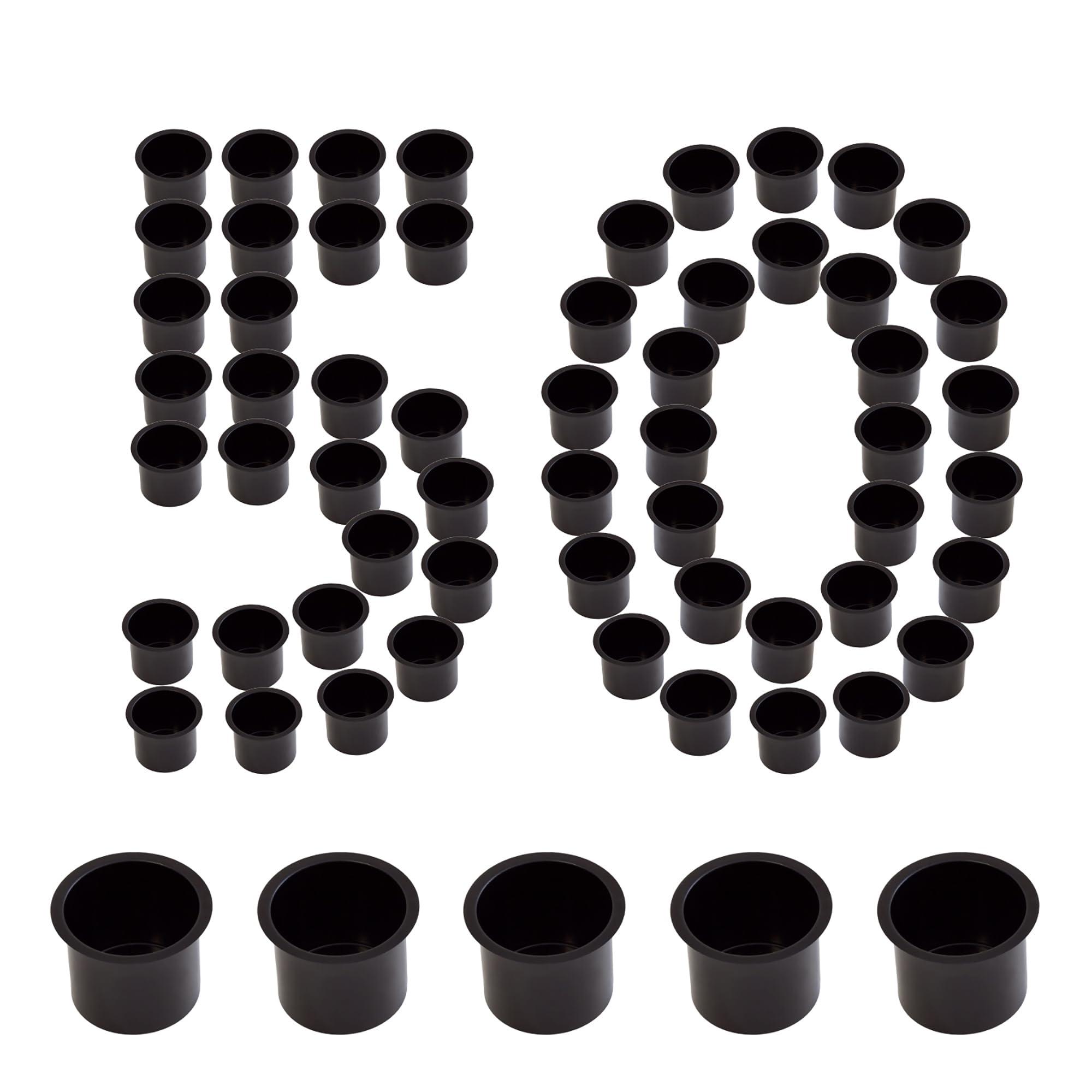 GSE Games & Sports Expert GSE Games & Sports Expert Jumbo Aluminum Cup Holder, Drop-in Cup Holder for Casino Poker Tables, Work Desks, Boats, RVs, Cars & Trucks (Black, 50-Pack)