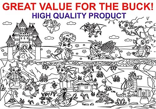 ALEX Art ALEX Art, Large Coloring Poster - Dragon Big Giant Coloring Sheets - Family Jumbo Wall Coloring Pages - Super Huge Coloring Posters for Kids - Children Table Floor Poster Size 38.5”x26.7”