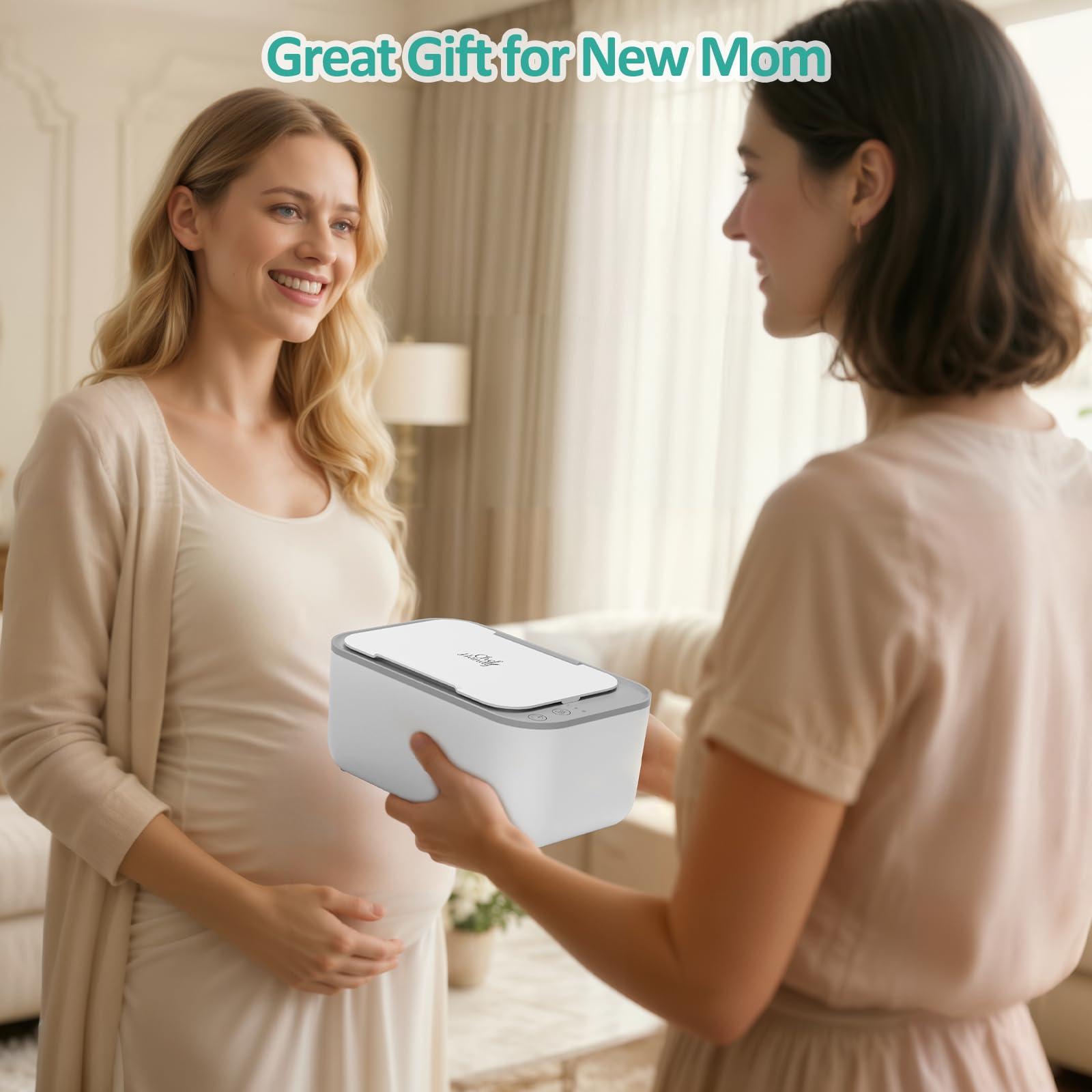 chefhandy Baby Wipe Warmer, Wipe Warmer and Baby Wet Wipes Dispenser, Smart Precise Temperature Control Large Capacity Evenly Overall Heating Silence, Wipes Warmer for Babies Portable Wipe Warmer (White)