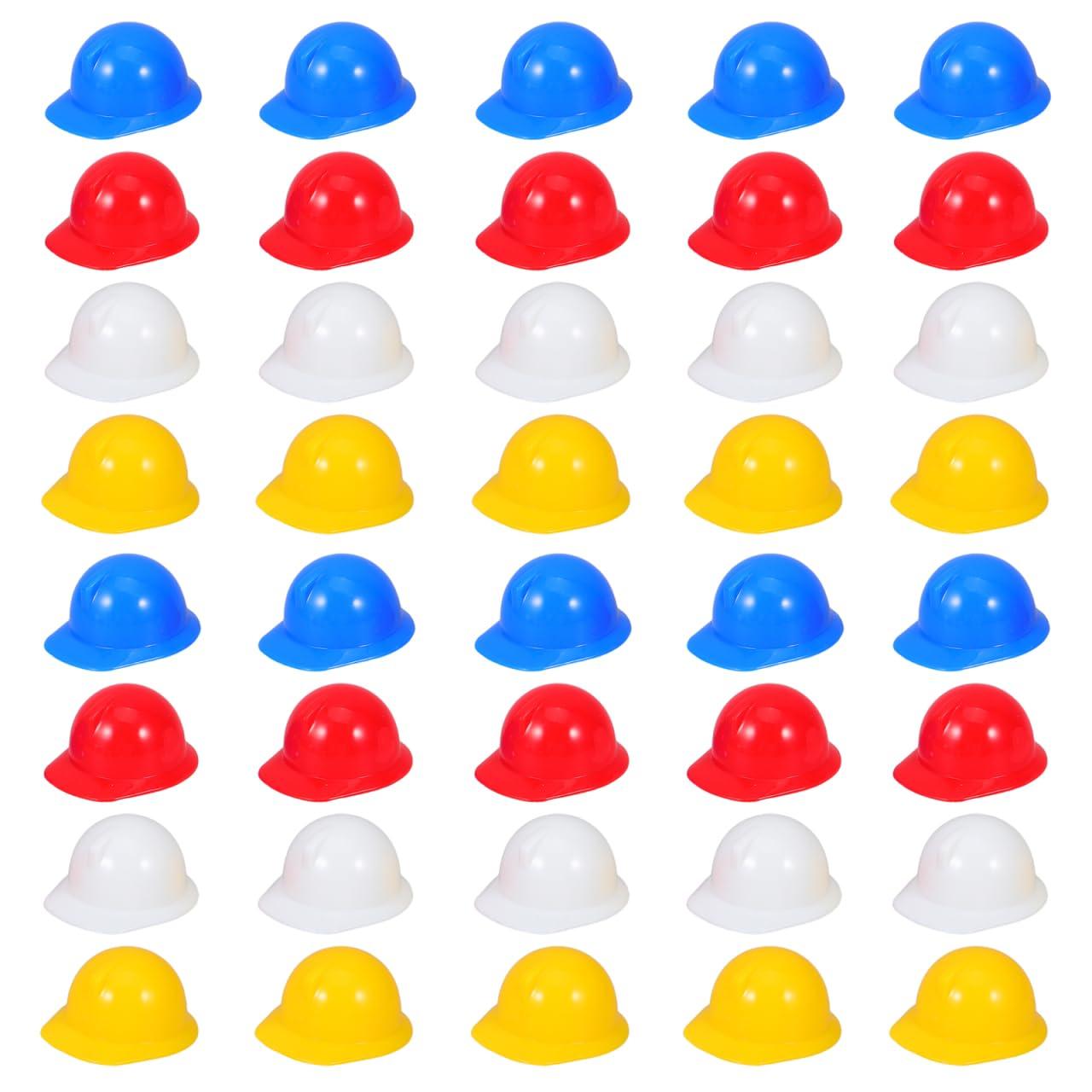 Gadpiparty Gadpiparty Party Decorations 40pcs Miniature Safety Hats - Small Animal Hard Hats, Mini Doll Costume Helmets, Tiny Construction Cake Toppers