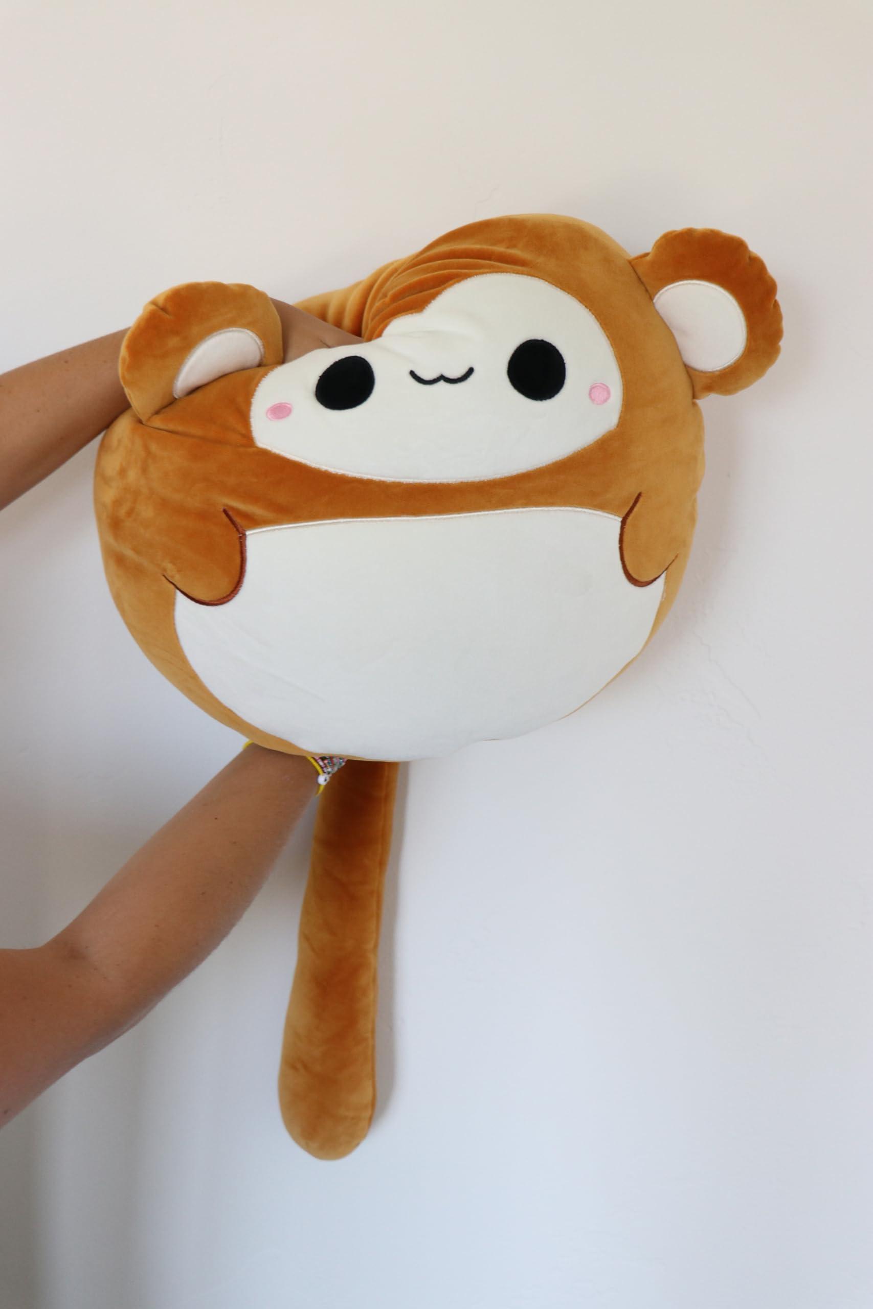 Snuggaboos Snuggaboos Jumbo 17 Inch Mia The Monkey Plush Squish Pillow Original: Super Soft Cute Stuffed Animal Toy with Extra Long Tail - Perfect Plushie Gift for Kids, Adults and Baby
