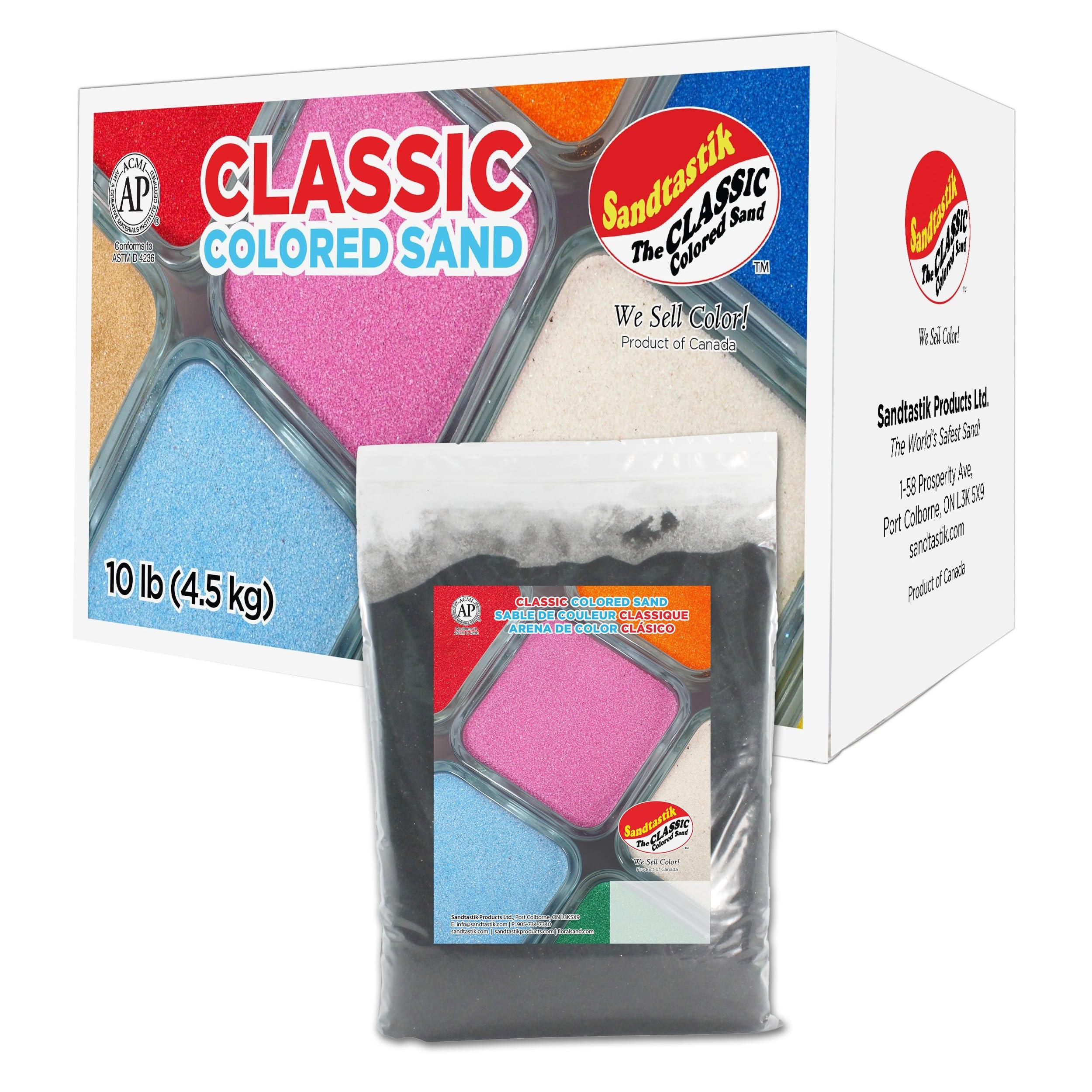 Sandtastik Sandtastik Black Classic Colored Sand, 10-lb Box - Vibrant, Fine Grain Sand for Arts & Crafts, Sand Art, Sensory Tables & Events | Non-Toxic, Free of Silica