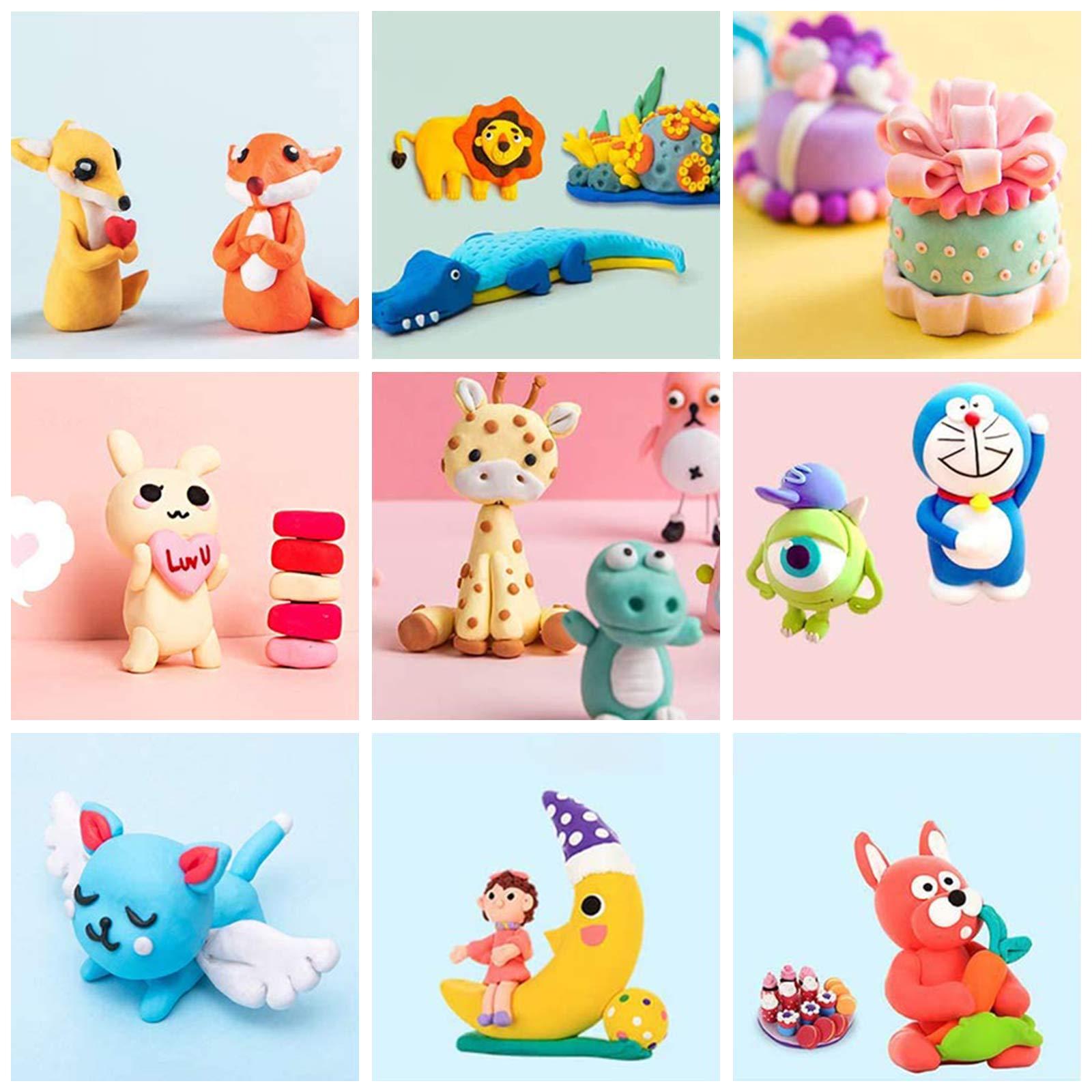 POZEAN POZEAN Polymer Clay 50 Colors, Modeling Clay Kit DIY Oven Bake Clay with Sculpting Tools, Accessories and Portable Storage Box, for Kids/Adults/Beginners