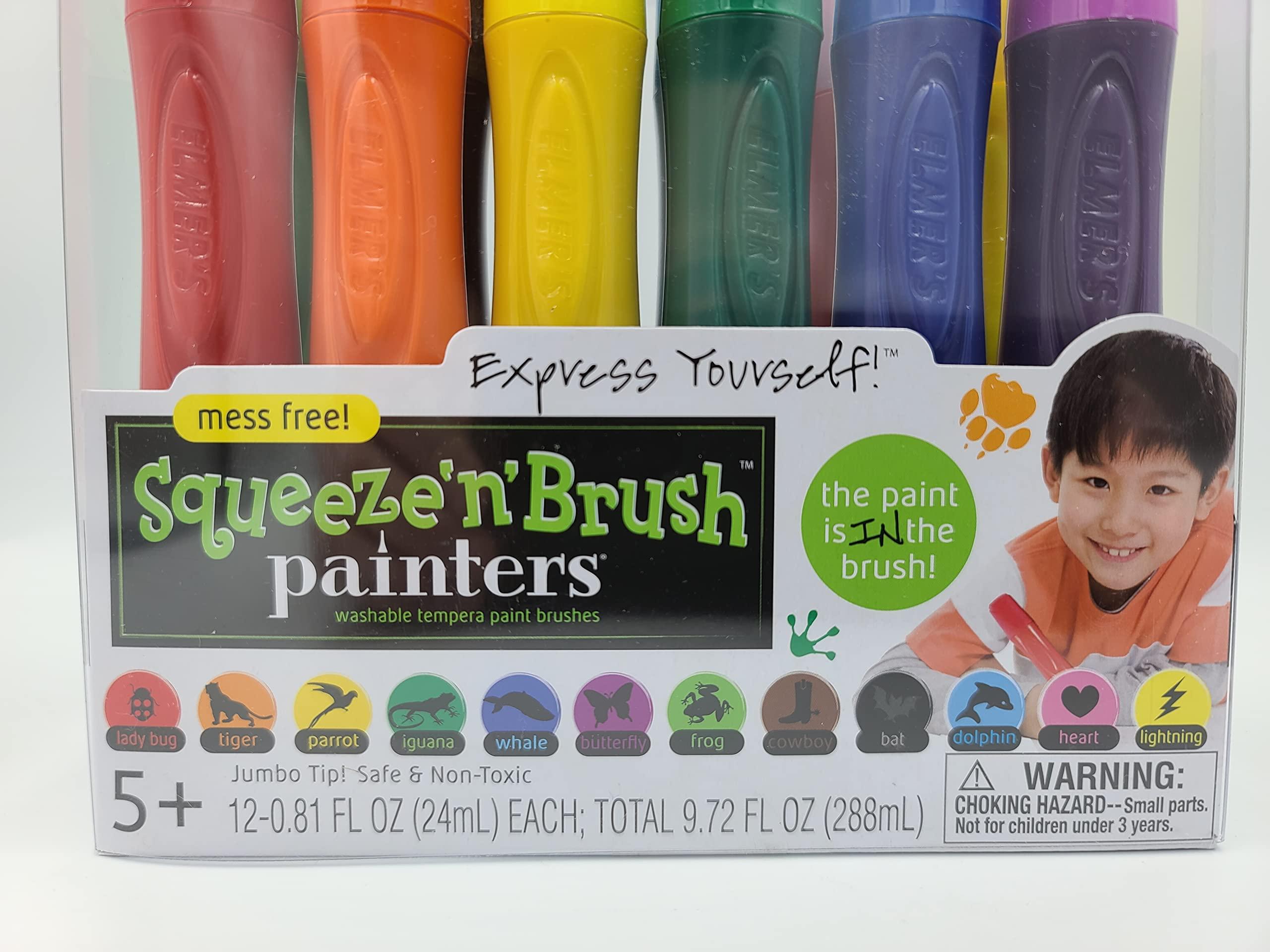 Ohio Trading 3 Pack Of Painters Squeeze \'n Brush Washable Tempera Paint Brushes, Assorted Colors, 12 Count (36 In Total)