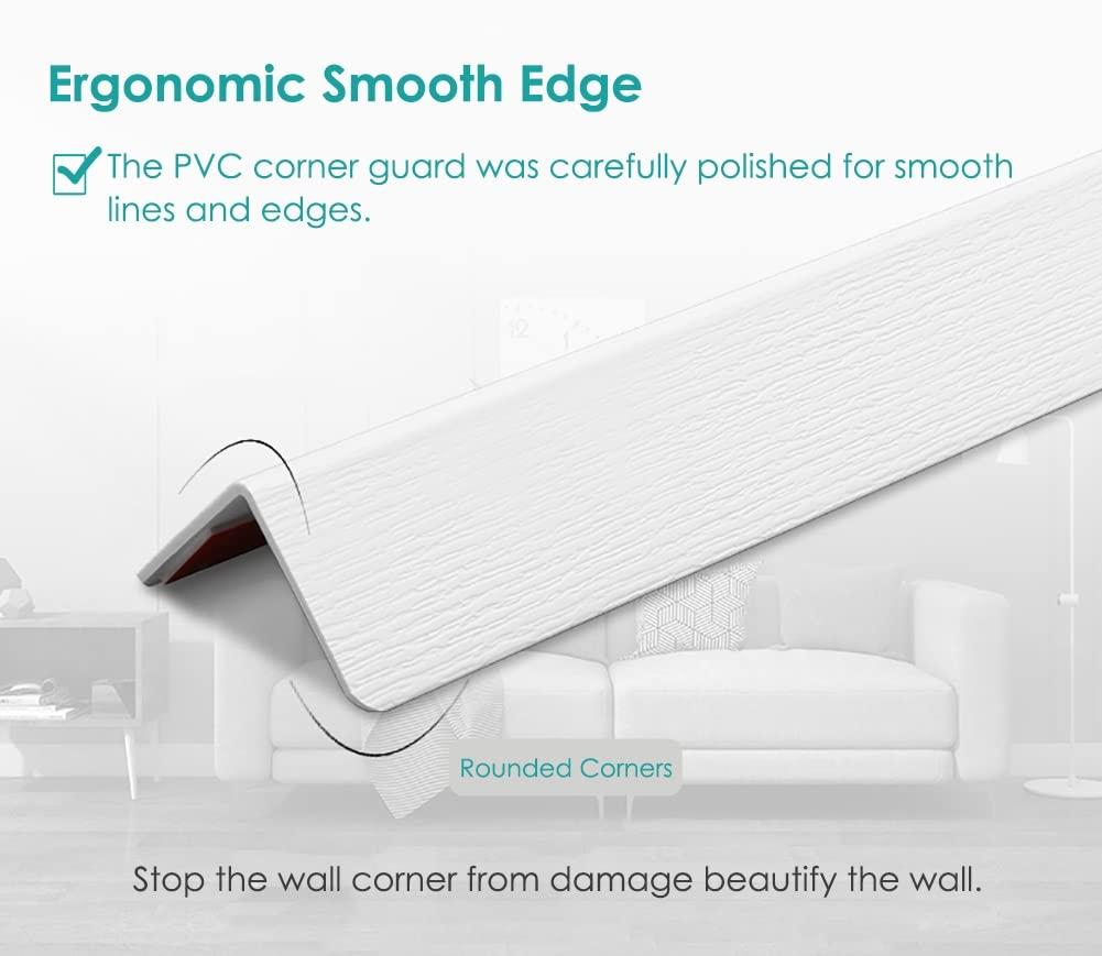 SRNSAEB PVC Wall Corner Shield Guards for Child Proof, Self Stick Wall Edge Protector for Indoor Bedroom Office, Easy to Install (Color : Style6, Size : 130cm/51in)