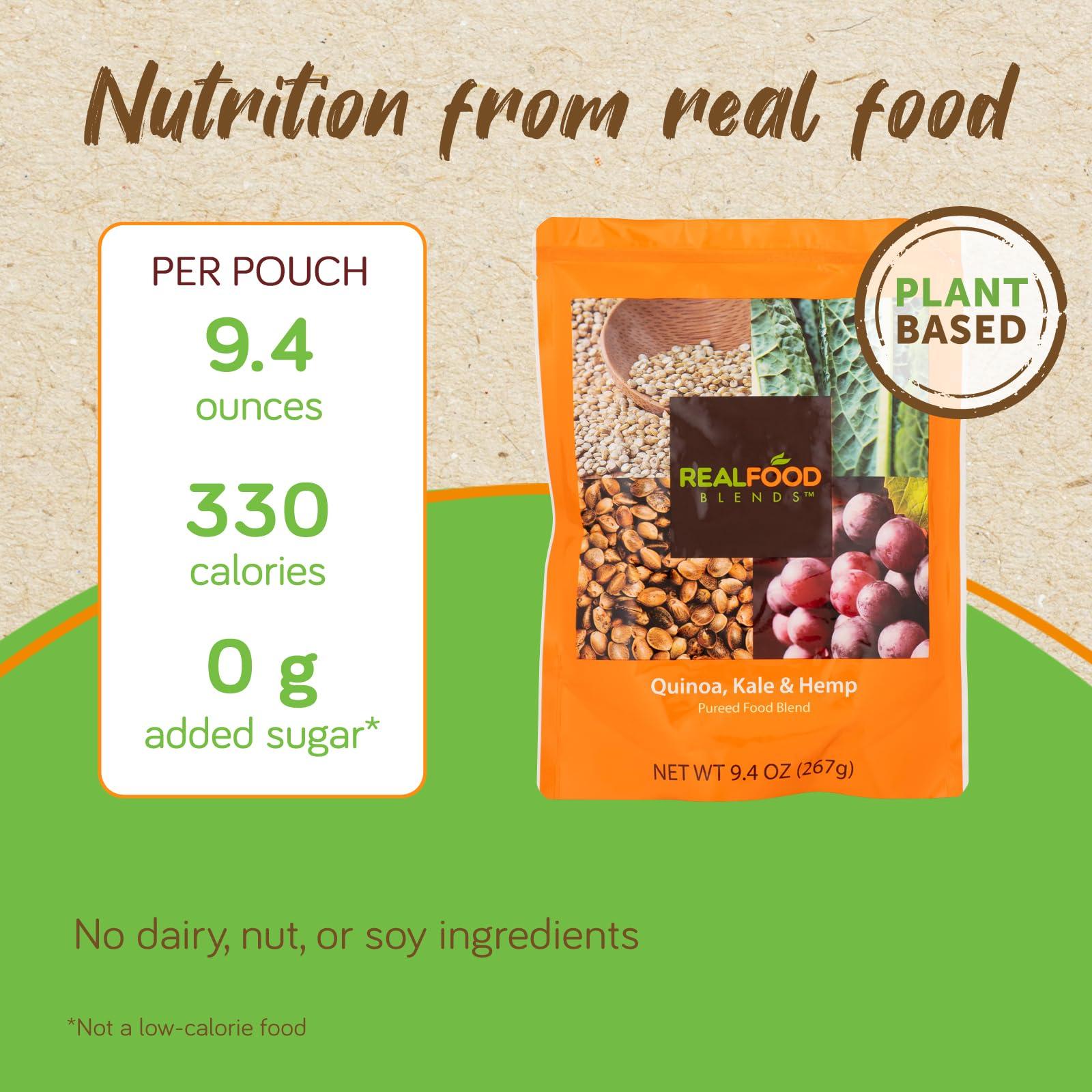 REAL FOOD BLENDS Real Food Blends Variety Pack - Pureed Food Meals for Tube Feeding with Protein, Vegetables & Fruits - 320340 Calories Per Pouch for Lunch & Dinner - 9.4 oz (Pack of 12)