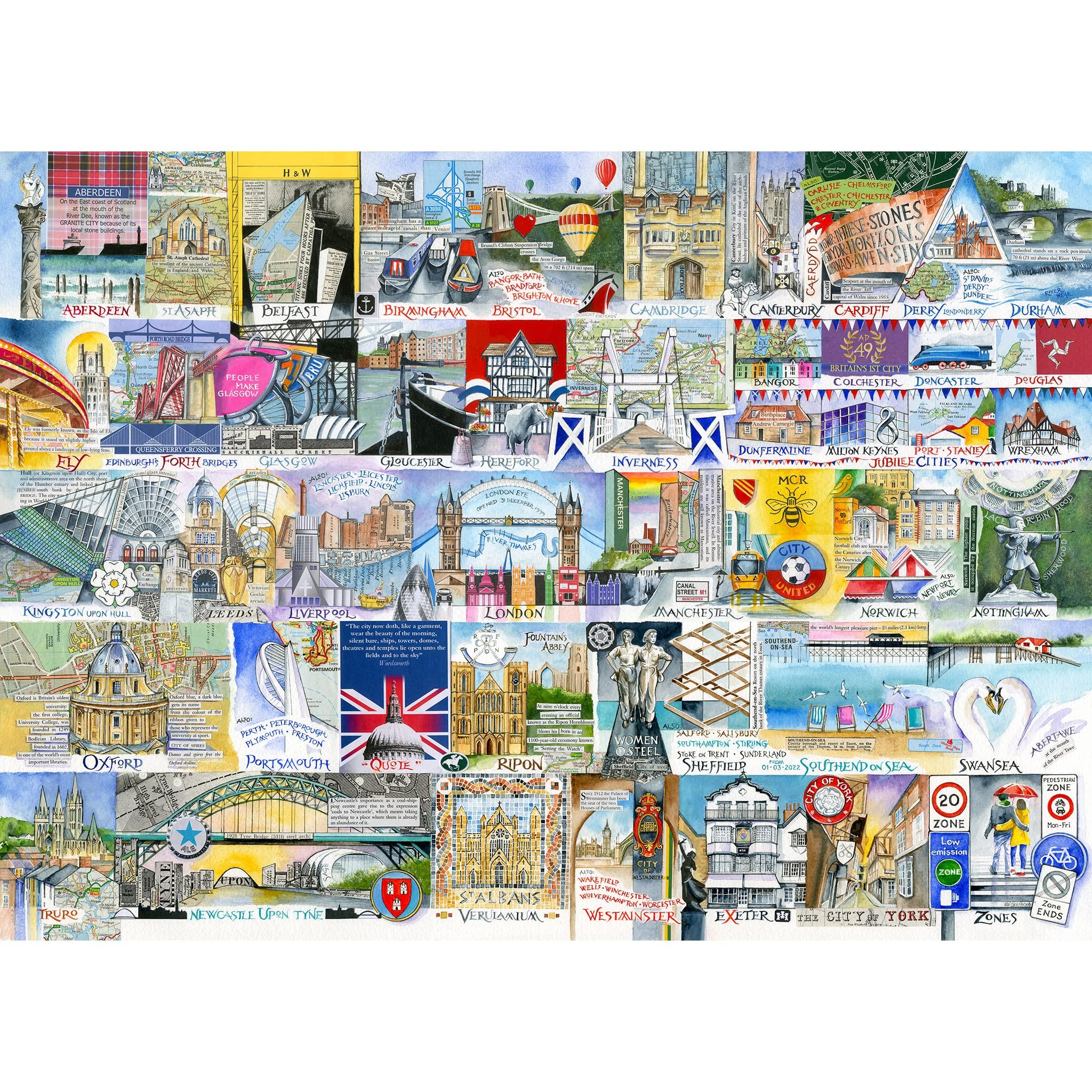 Gibsons Games Gibsons Games Bright Lights & Big Cities 1000 Piece Jigsaw Puzzle | Val Goldfinch Jigsaw Puzzle | Sustainable Puzzle for Adults | Premium 100% Recycled Board | Great Gift for Adults |