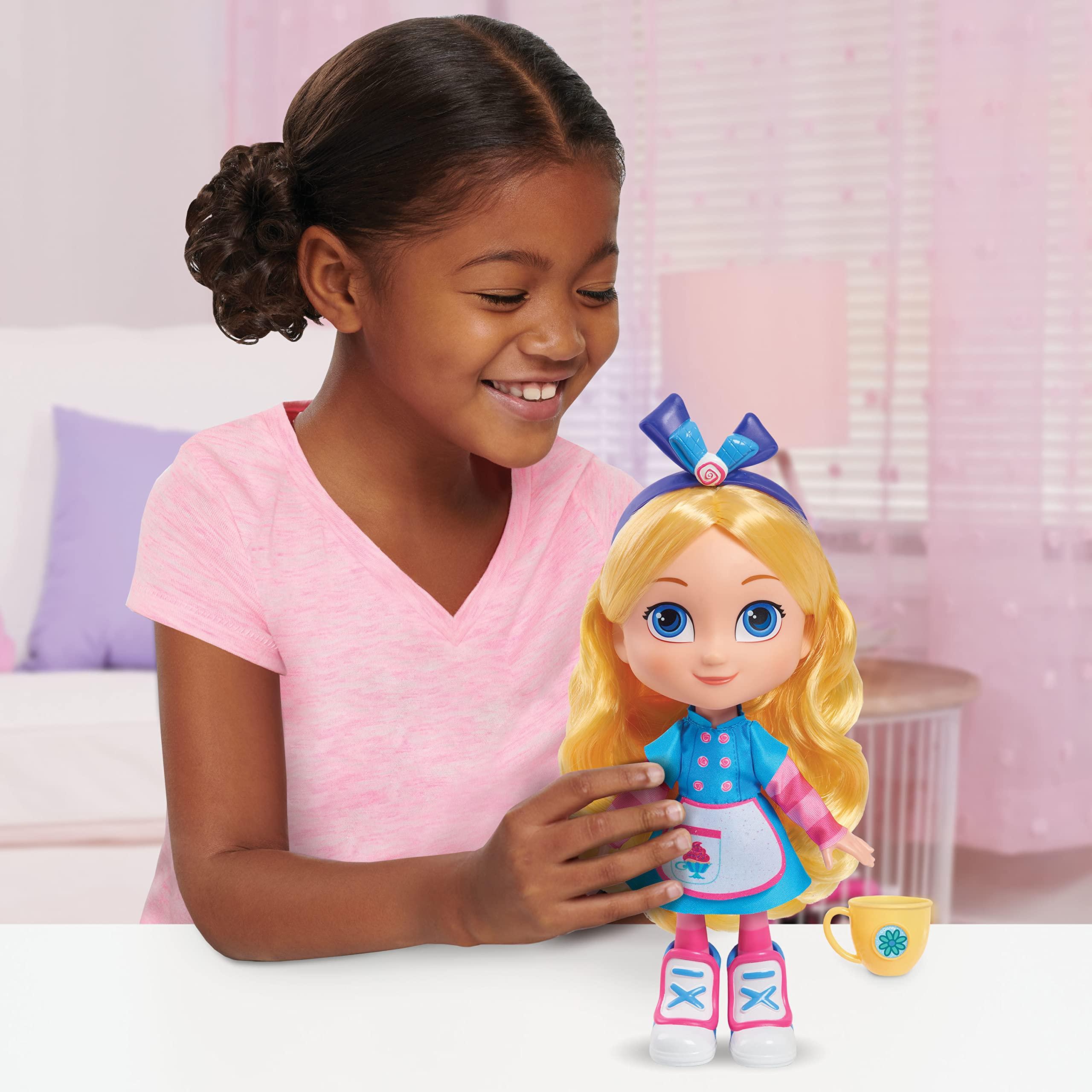 Just Play Disney Junior Alices Wonderland Bakery Alice 10-inch Large Doll and Accessories, Kids Toys for Ages 3 Up by Just Play