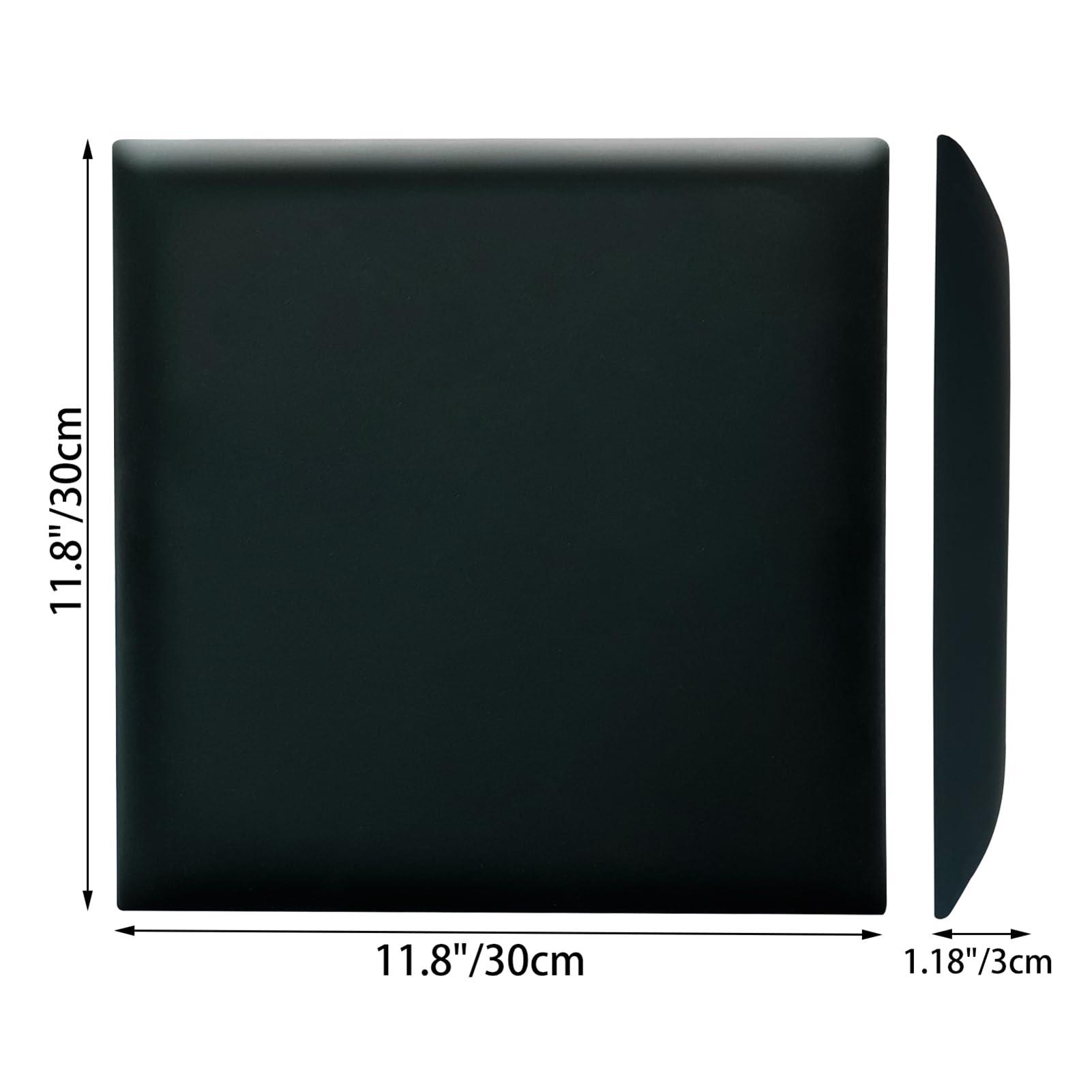 RWBATT RWBATT Anti-Collision Wall Padding for Kids, 11.8 X 11.8 Upholstered Wall Panels Headboard, Peel and Stick 3D Wall Panel, Tatami Nursery Playroom Protection Wall Stickers (Black, 4)