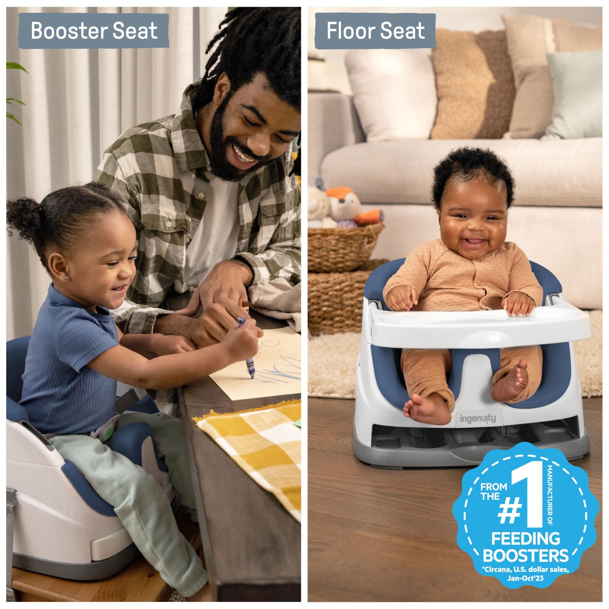 Ingenuity Ingenuity Baby Base 2-in-1 Booster Feeding and Floor Seat with Self-Storing Tray - Night Sky