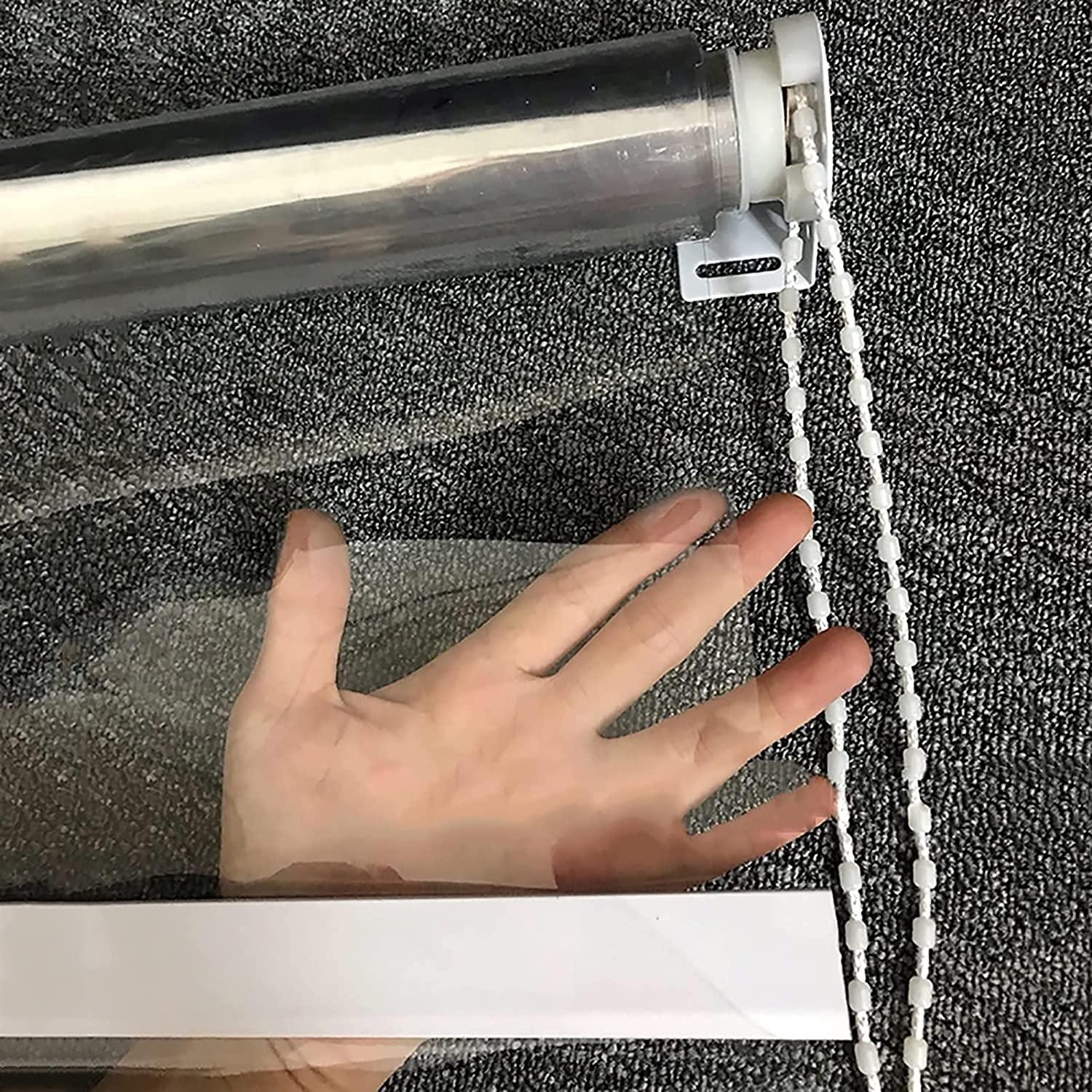 FUFU FUFU Exterior Clear Roller Up Shade with Fittings, 100% Waterproof Clear Roll Blinds for Outdoor Patio Gazebo Balcony Kitchen - 50cm/60cm/80cm/100cm/120cm/140cm/150cm/160cm Wide