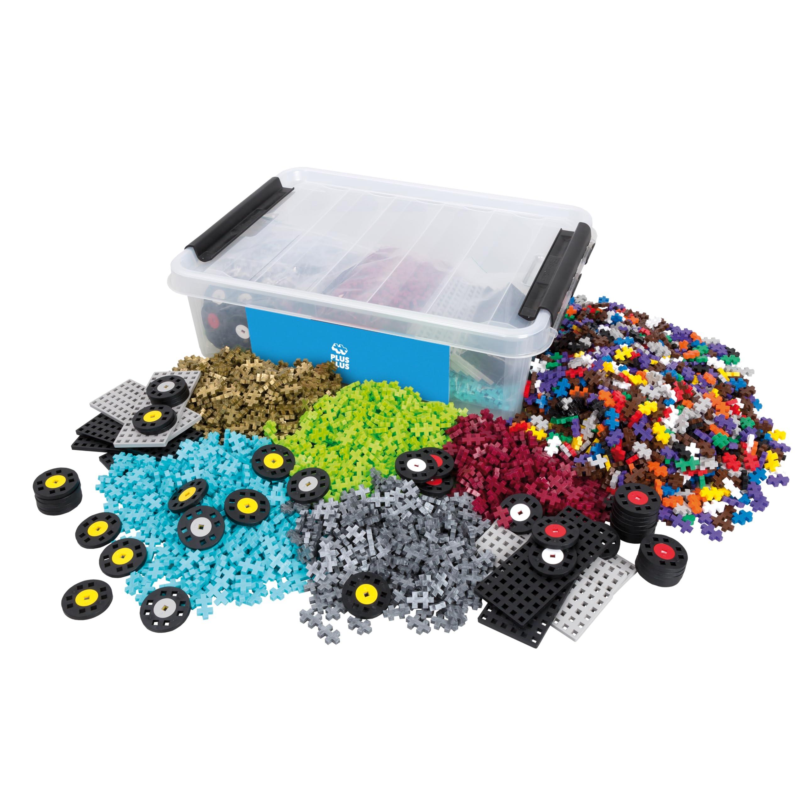PLUS PLUS Plus-Plus: GO! Vehicles Tub - Educational - 2600pc - Chassis/Wheels, Construction Building STEM Toy Set, Interlocking Mini Puzzle Blocks, Kids Ages 7+