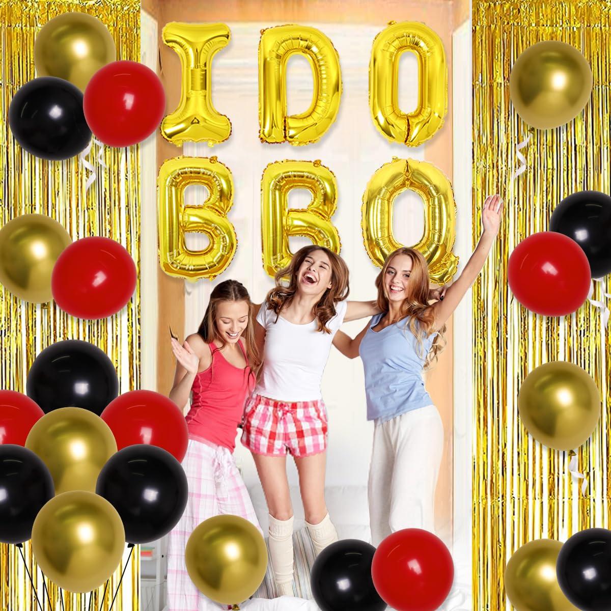 Wonmelody BBQ Bachelorette Decorations, I Do BBQ Decorations - Banner, Diamond Ring, Barbeque Pig Foil Balloon for Better be Quick Engagement Bridal Shower Party Supplies with Tinsel Curtain Backdrop