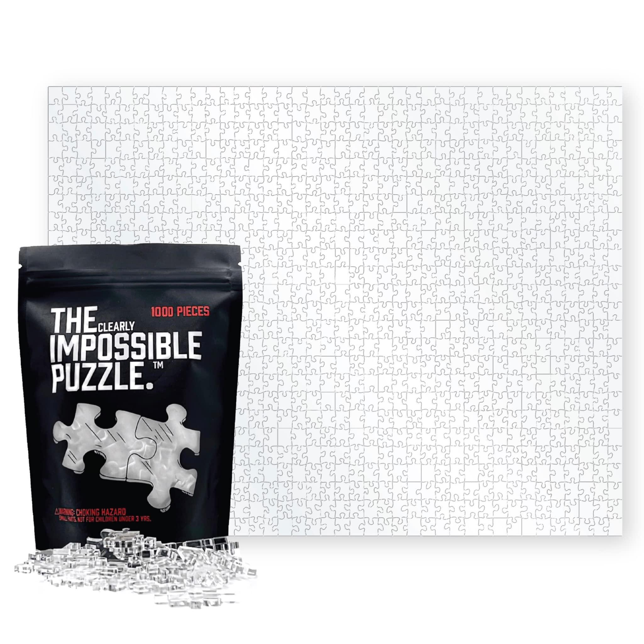 CM Originals The Clearly Impossible Puzzle 100, 200, 500, 1000 Pieces Hard Puzzle for Adults Cool Difficult Puzzles Clear Hardest Puzzle - Difficult Funny Puzzle for Adults (1000 Piece)