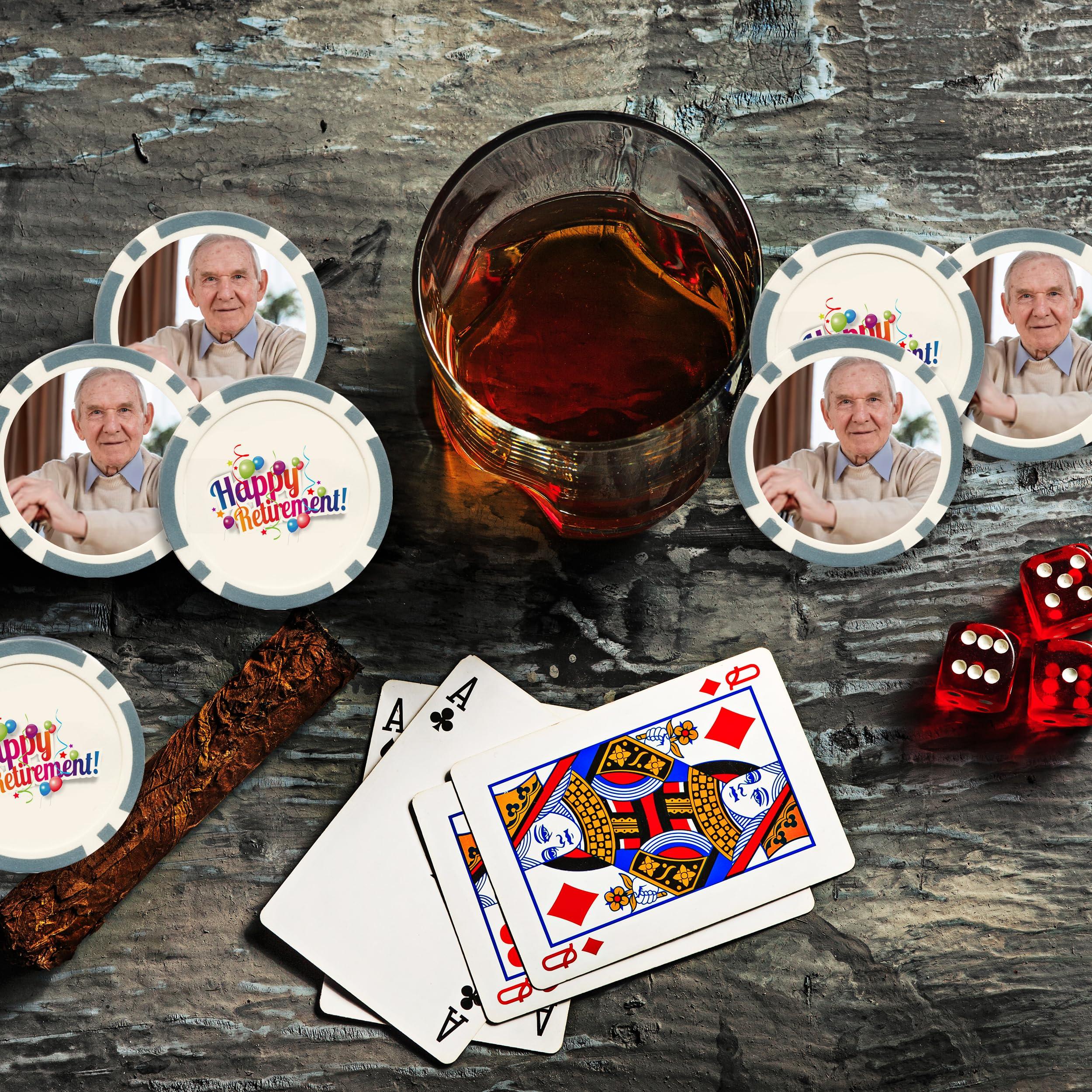 IT\'S A SKIN IT\'S A SKIN 25 Pieces Custom Poker Chips Set - 11.5g Clay Poker Chips for Cardboard Activities, Late Night Games, Texas Holdem, Monte Carlo, Casino Chips, Card Club - Composite Board Games - Grey