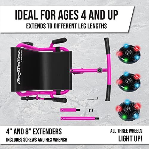 EzyRoller EzyRoller Classic Ride On Scooter with Light-up Wheels for Kids Ages 4+ - Pink LED Limited Edition