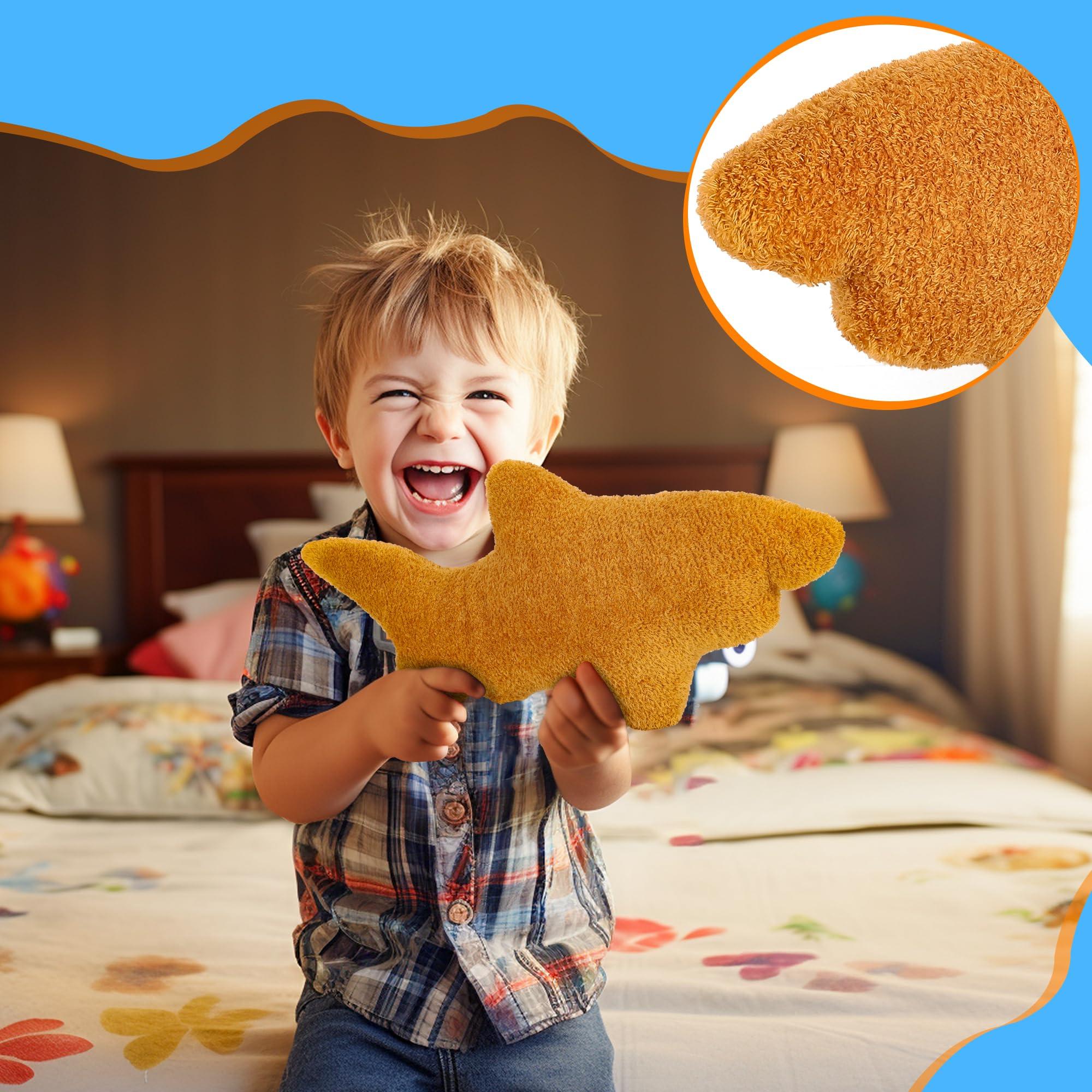 NEWYANG NEWYANG Shark Chicken Nugget Plush, 23 Inch Stuffed Shark Animal Plush Toy, Super Soft Chicken Nuggets Pillow for Boys and Girls Room Decoration (Shark)