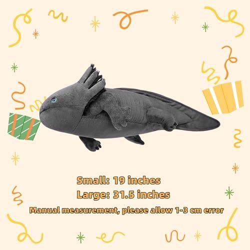 FRANKIEZHOU FRANKIEZHOU Giant Axolotl Plush- Grey,31.5\" Lifelike Axolotl Stuffed Animal, Soft Plush Stuffed AnimalPlush Animals, Axolotl Plush, Gifts for Boys Girls