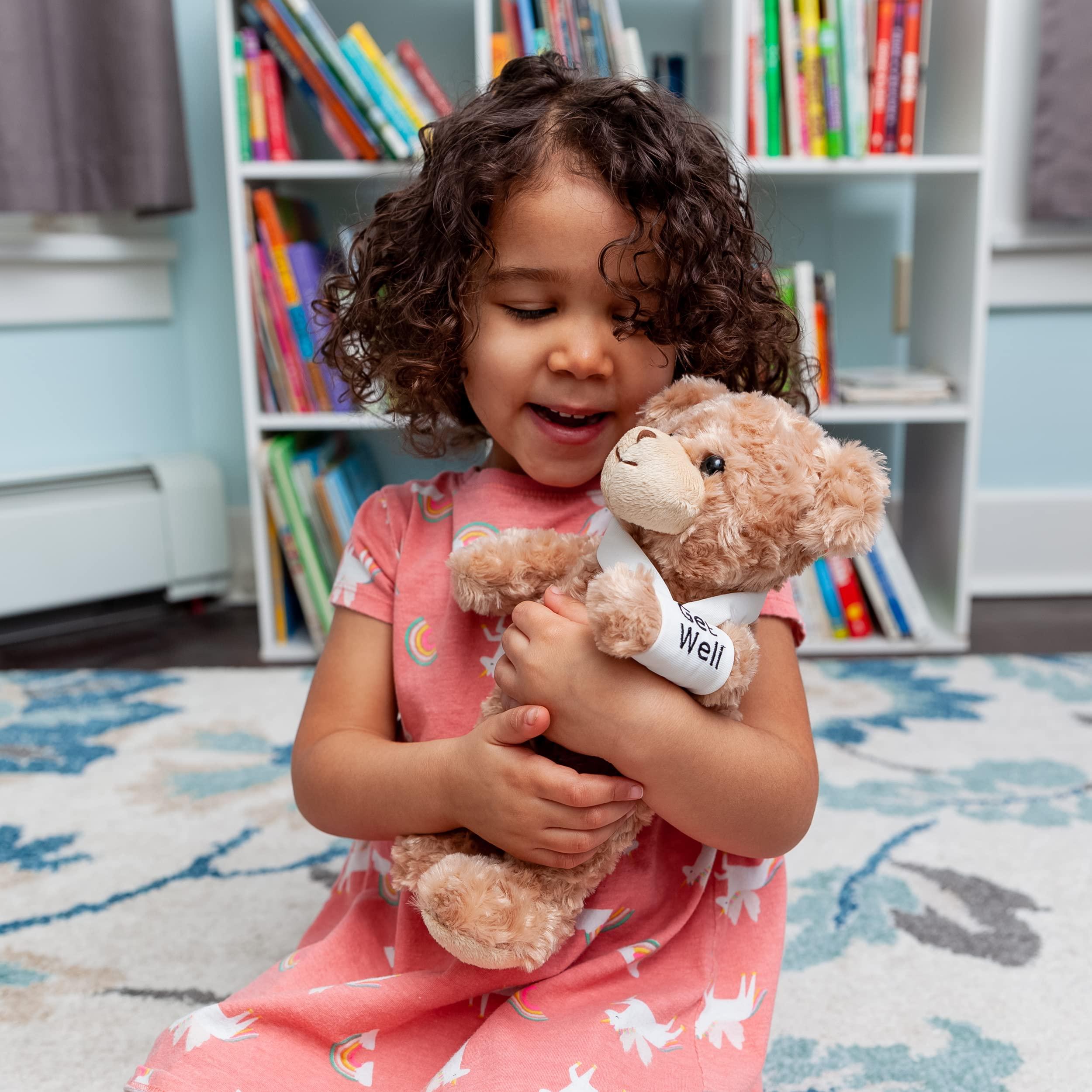 Jolitee Jolitee Recovery Bear Gifts for Kids and Adults, Teddy Broken Arm Broken Leg, Get Well Stuffed Animal Teddy Bear with Left or Right Arm Cast Sling 10.5 inches (Broken Arm Teddy Bear)