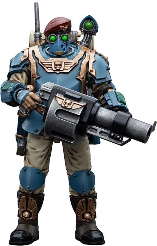 JOYTOY JOYTOY 1/18 Warhammer 40,000 Action Figure Astra Militarum Tempestus Scions Command Squad 55th Kappic Eagles Grenadier Collection Model Gift
