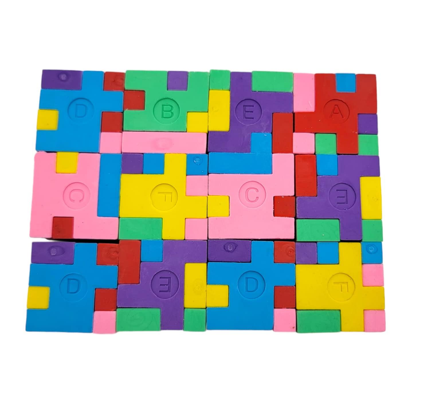 Zugar Land Colorful 1.125 Inch Puzzle Cube Erasers (12 Pack) 1.125\". Fidget Fun Rubber Erasers. Game Time Home School Work Incentive