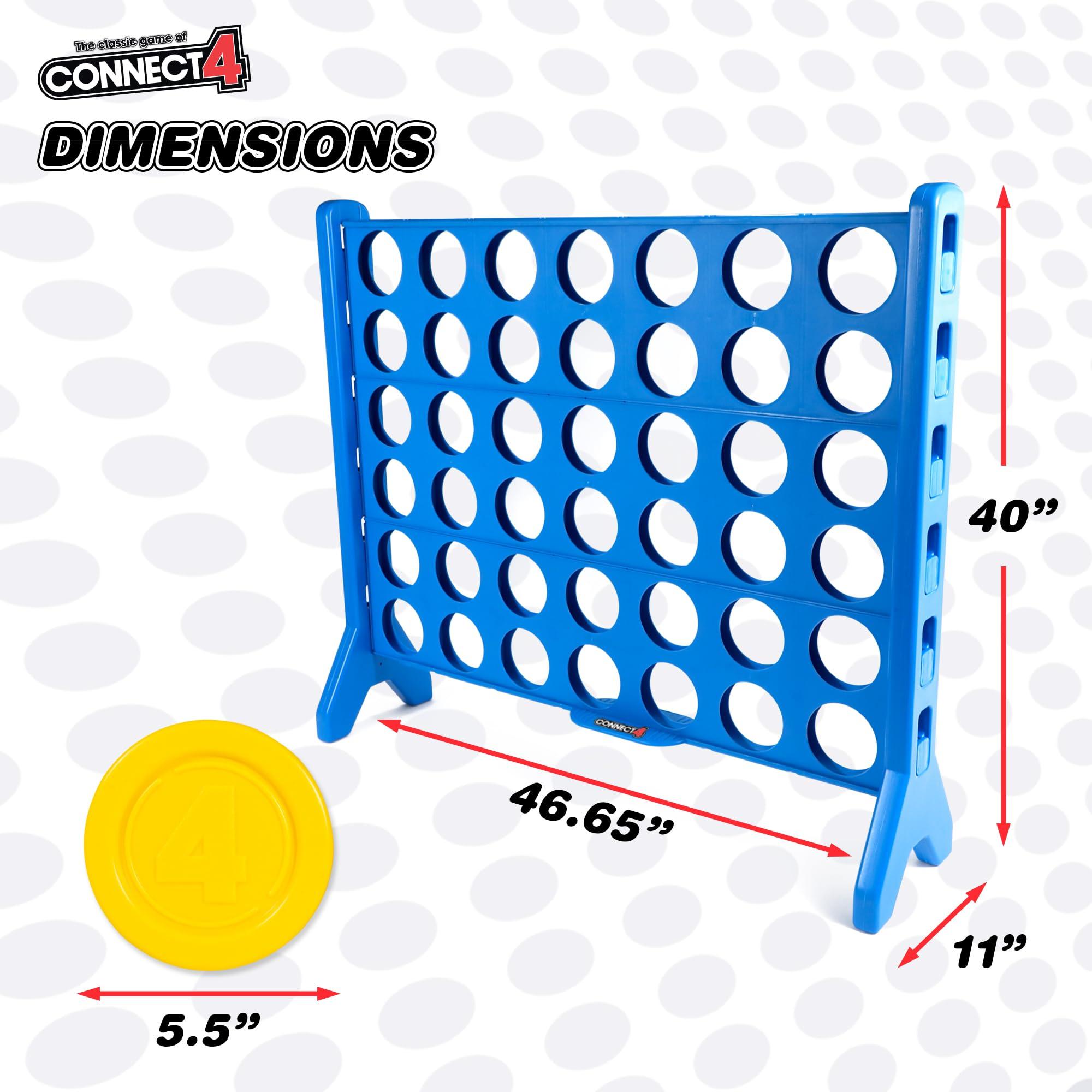 EastPoint Sports Giant Connect 4: Hasbro\'s Original Connect4 Game Super-Sized - 46.5 inch All-Weather Official Four in a Row Board Game - Indoor or Outdoor Connect4 Fun for Adults and Family