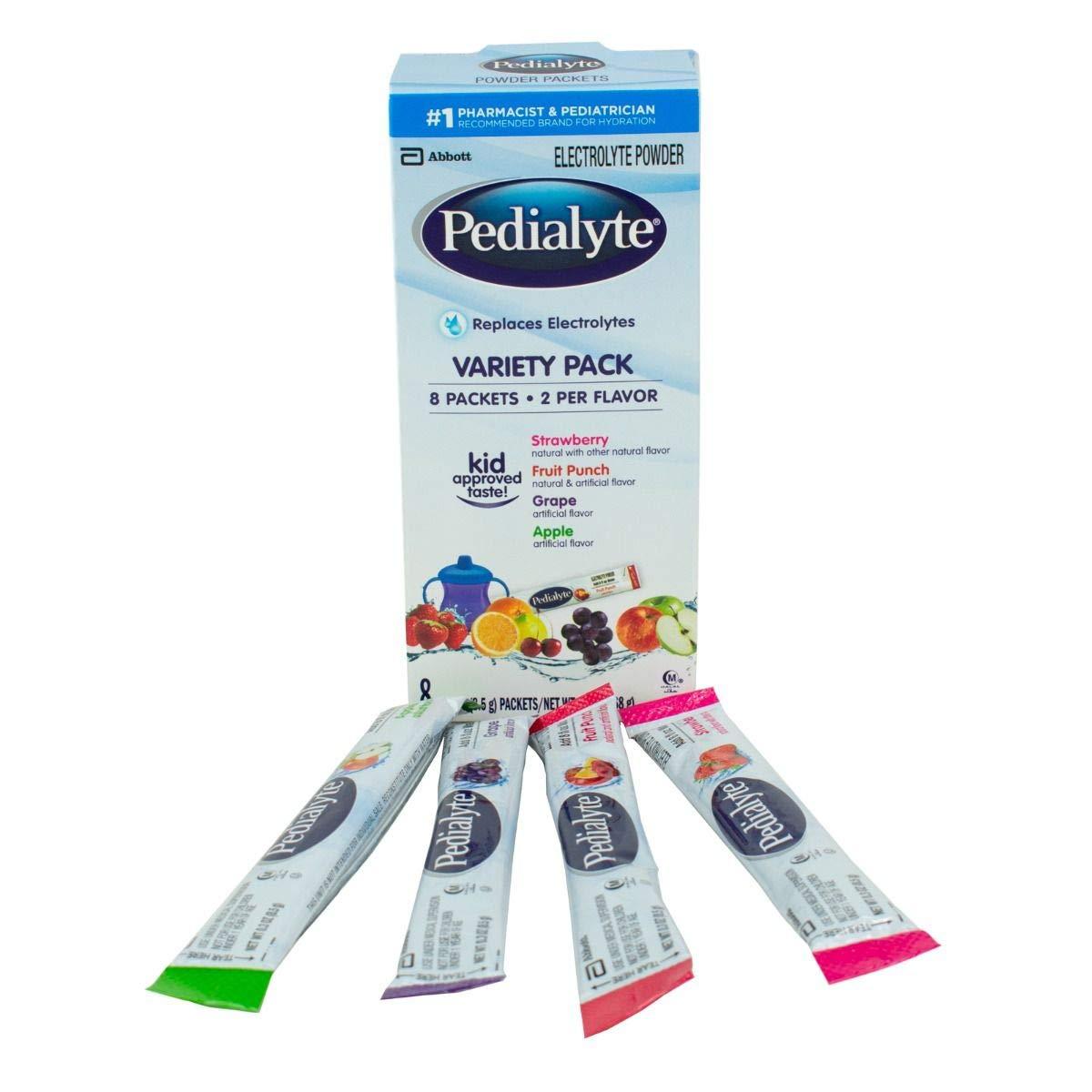 Pedialyte Pedialyte Electrolyte Powder Packs Are a Convenient & Portable Way to Quickly Replenish Lost Fluids & Electrolytes to Help Prevent Dehydration, Just Add Water, 8 Powder Packs, Variety Pack