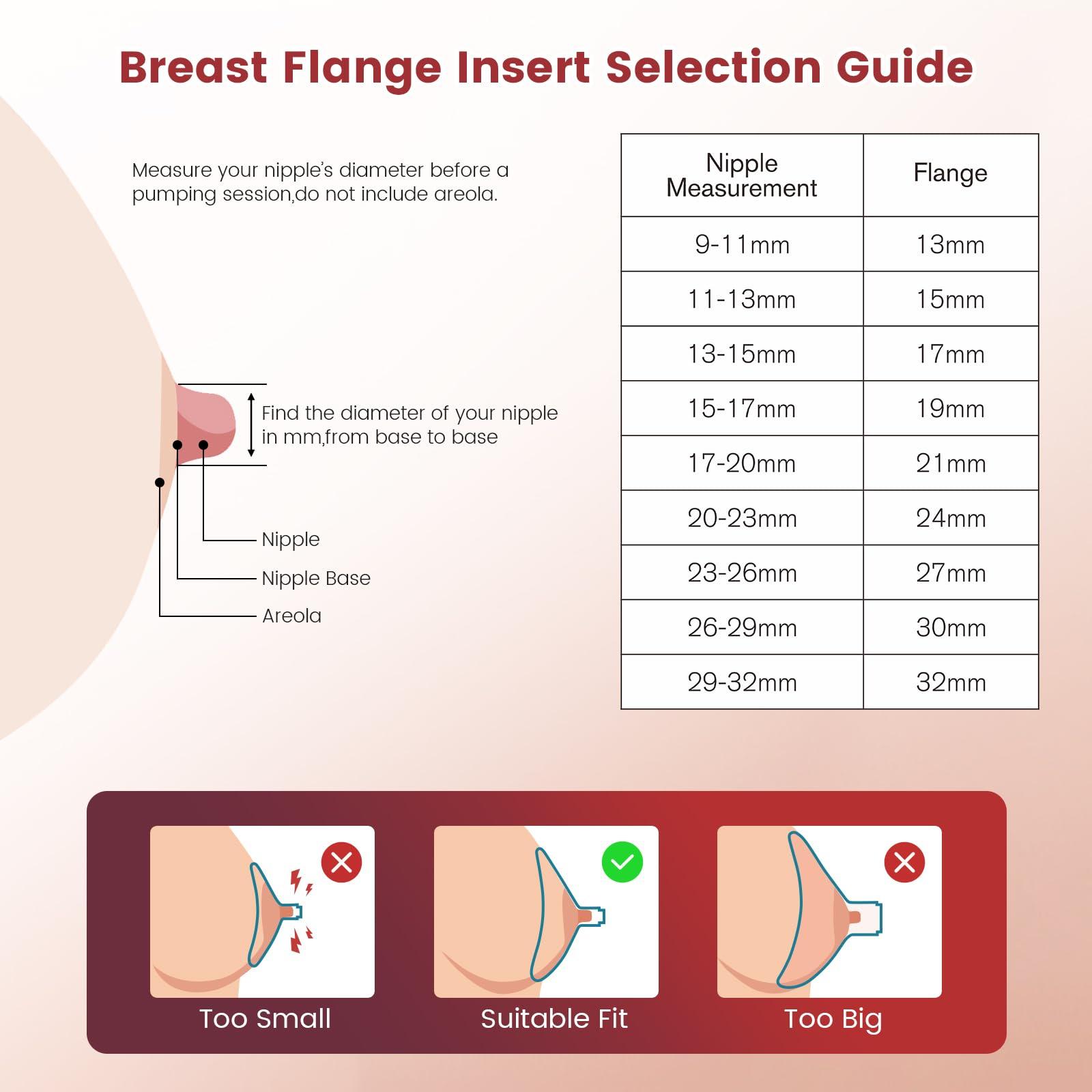 CNGSTWO CNGSTWO 13mm Flange Inserts, Compatible with Most Breast Pump 24mm Flanges/Shields - Replacement Parts for Momcozy/Medela/Elvie/Spectra/MomMed/Bellababy/TSRETE/Willow - BPA Free, 6Pack