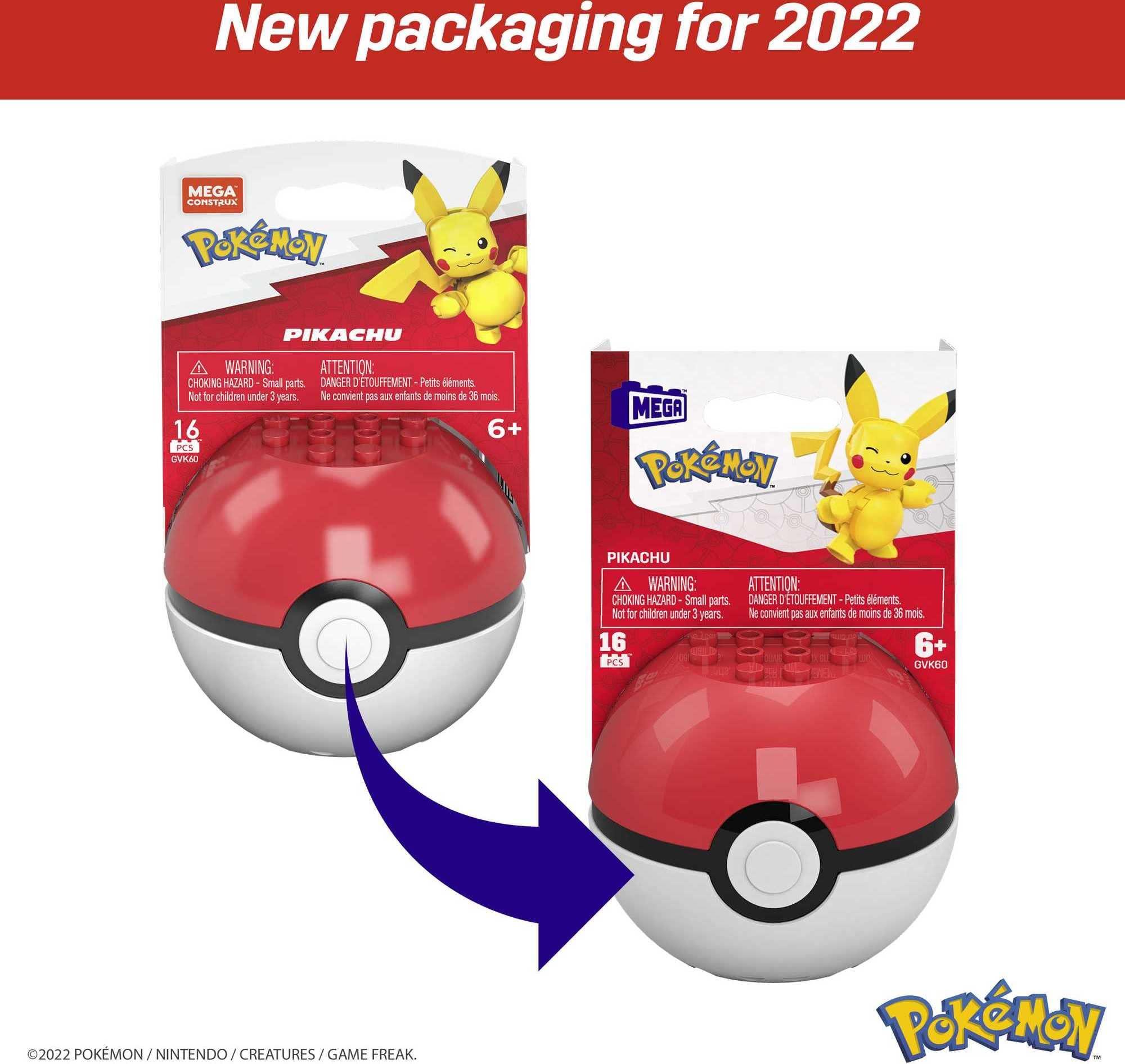Mega Mega Construx Pokemon Pikachu Construction Set, Building Toys for Kids (GVK60)