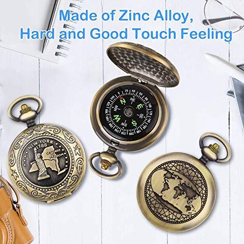 Aubric Retro Pirate Telescope Spyglass for Kids Adults Portable Collapsible Handheld Telescope Monocular Zoomable 25x30 & Survival Gear Compass Pocket Military Compass for Outdoor Camping Hiking Boating