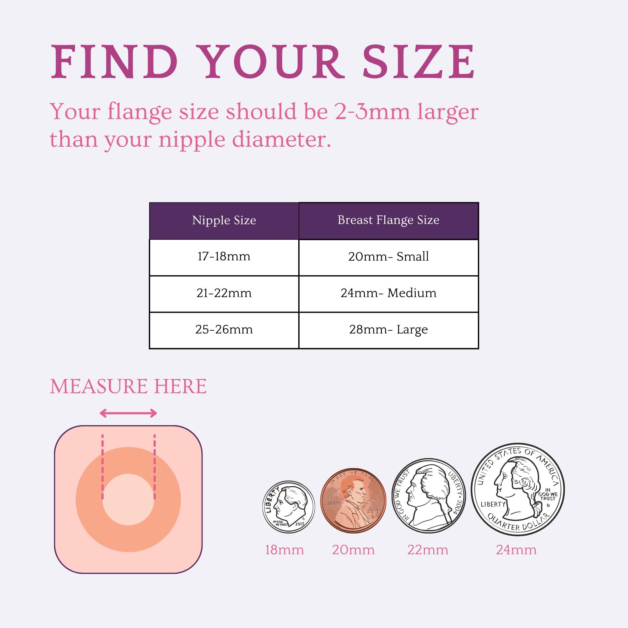 HONESTMED HonestMed Breast Flange Replacement Compatible with Spectra Breast Milk Pump (1, Medium, 24mm)