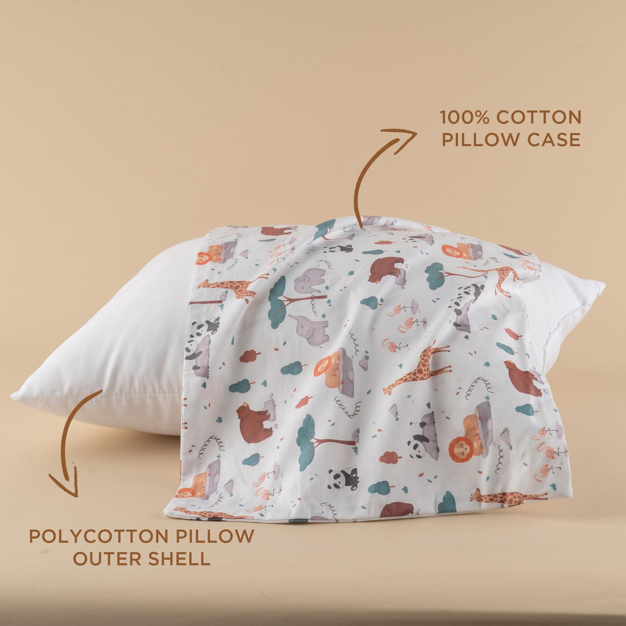 Bunnikins & Clover Bunnikins & Clover Toddler Pillows with Pillowcase, 13"x18" Soft Cotton Kid Pillows for Sleeping, Bedding Small Pillow for Boys and Girls Aged 2-5 Years