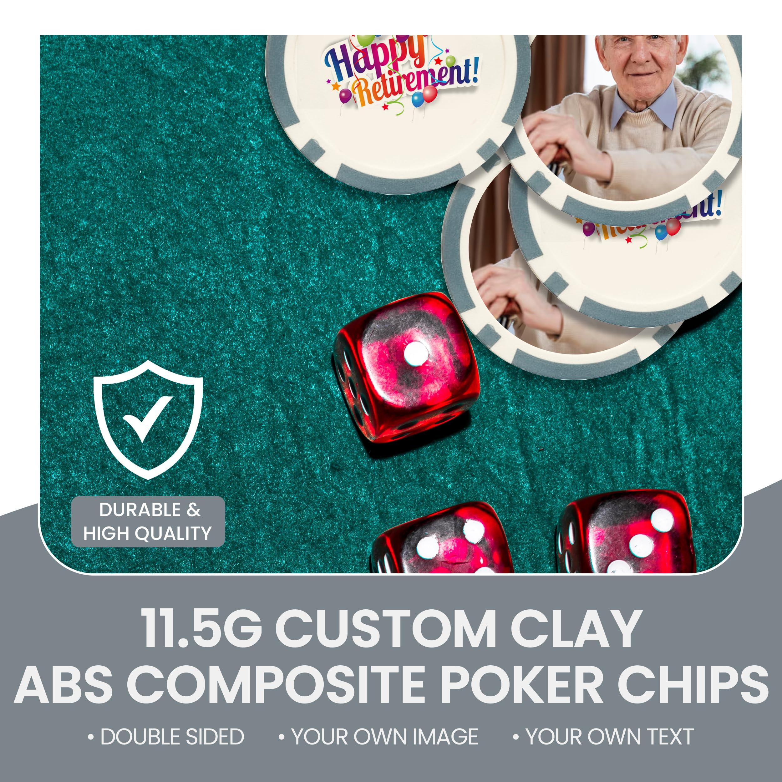 IT\'S A SKIN IT\'S A SKIN 25 Pieces Custom Poker Chips Set - 11.5g Clay Poker Chips for Cardboard Activities, Late Night Games, Texas Holdem, Monte Carlo, Casino Chips, Card Club - Composite Board Games - Grey